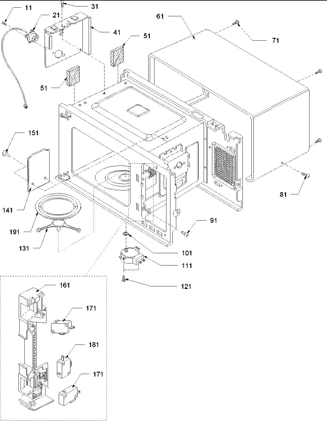 03 - Oven Cavity & Latch Assembly Parts