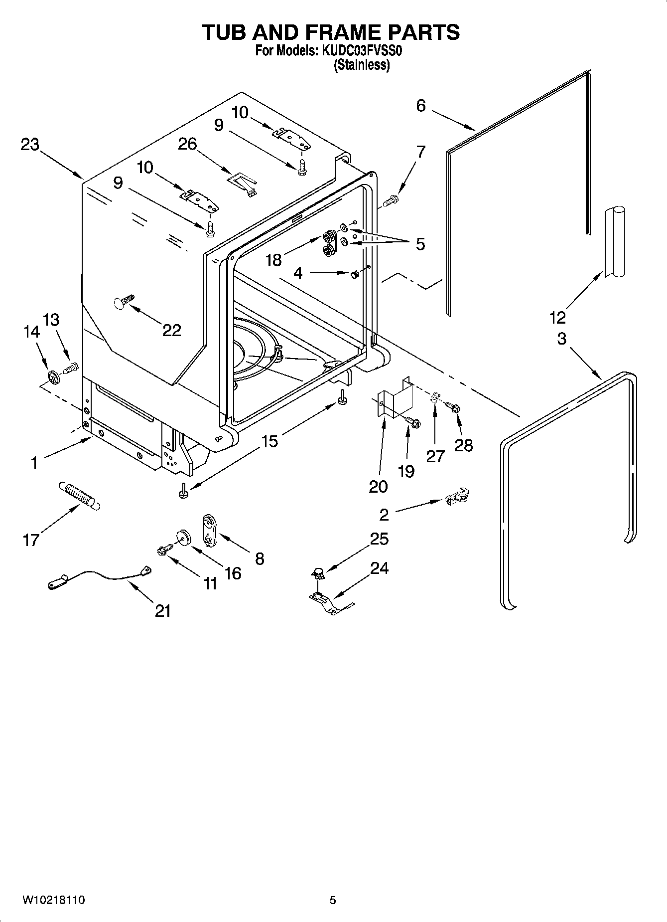 05 - TUB AND FRAME PARTS