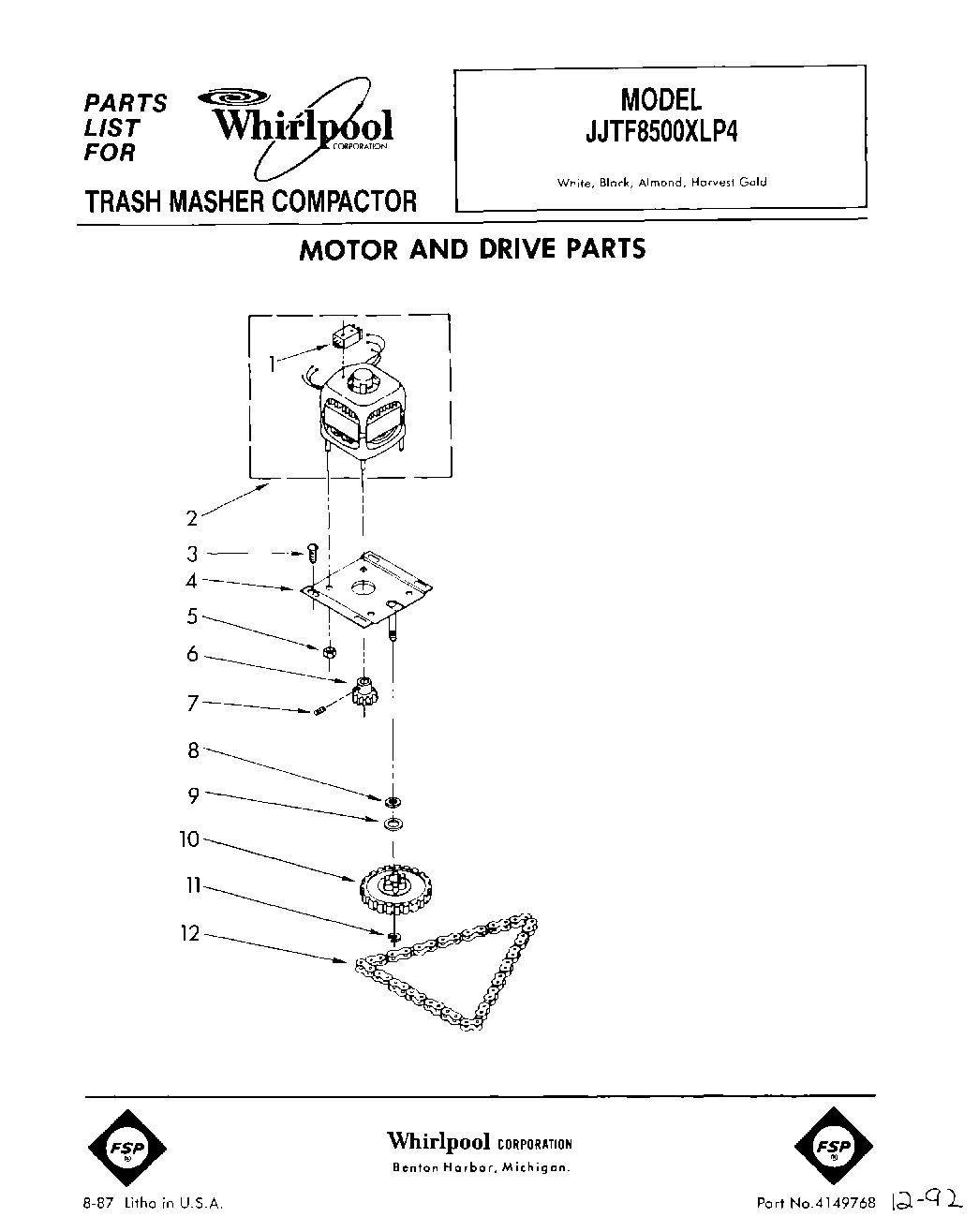 01 - MOTOR AND DRIVE, LIT/OPTIONAL