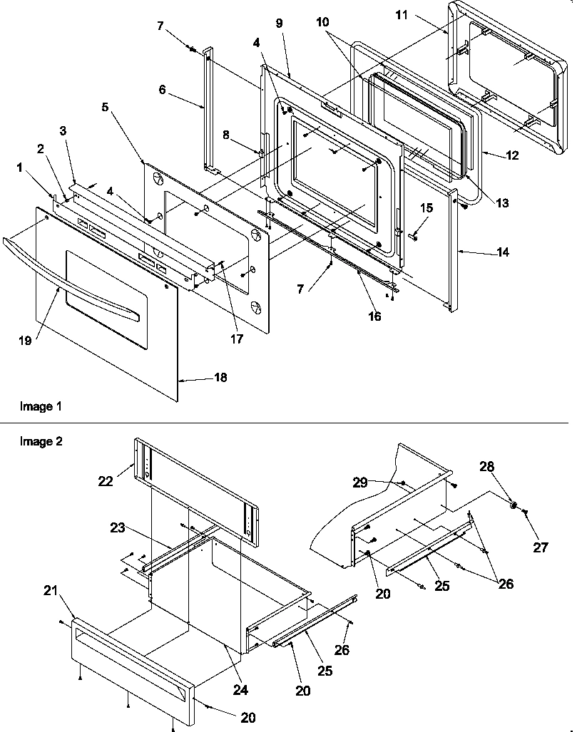 04 - OVEN DOOR AND STORAGE DRAWER