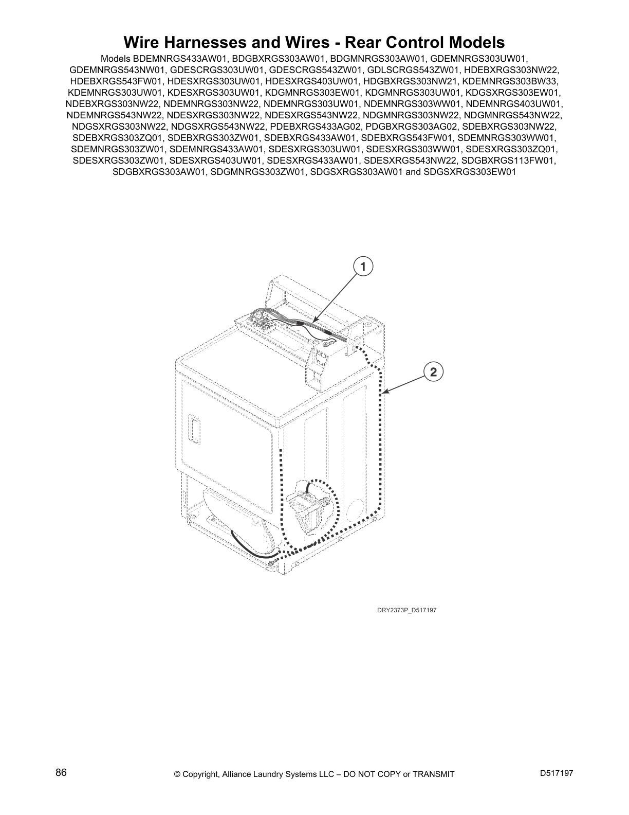 Wire Harnesses and Wires - Rear Control Models