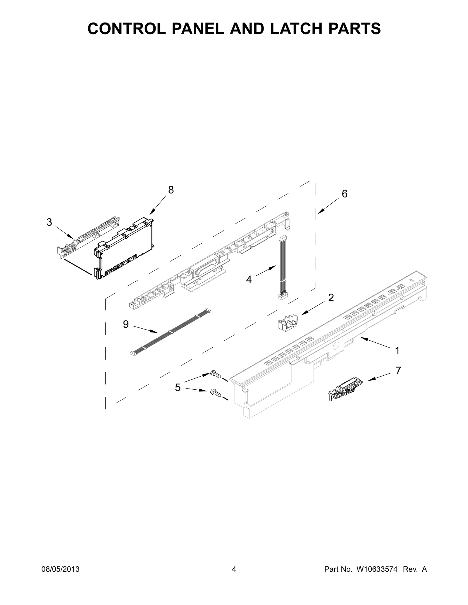 CONTROL PANEL AND LATCH PARTS