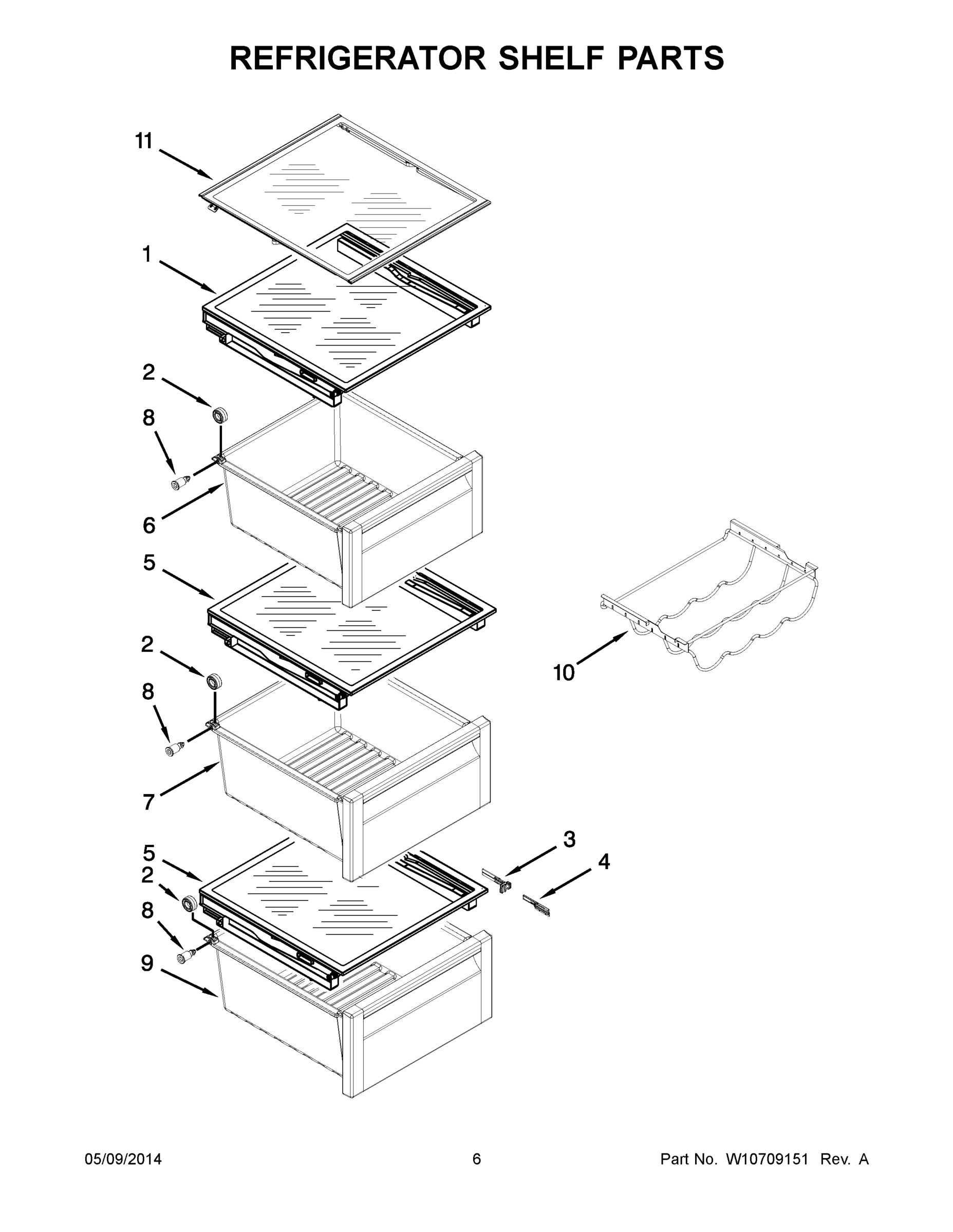 04 - REFRIGERATOR SHELF PARTS