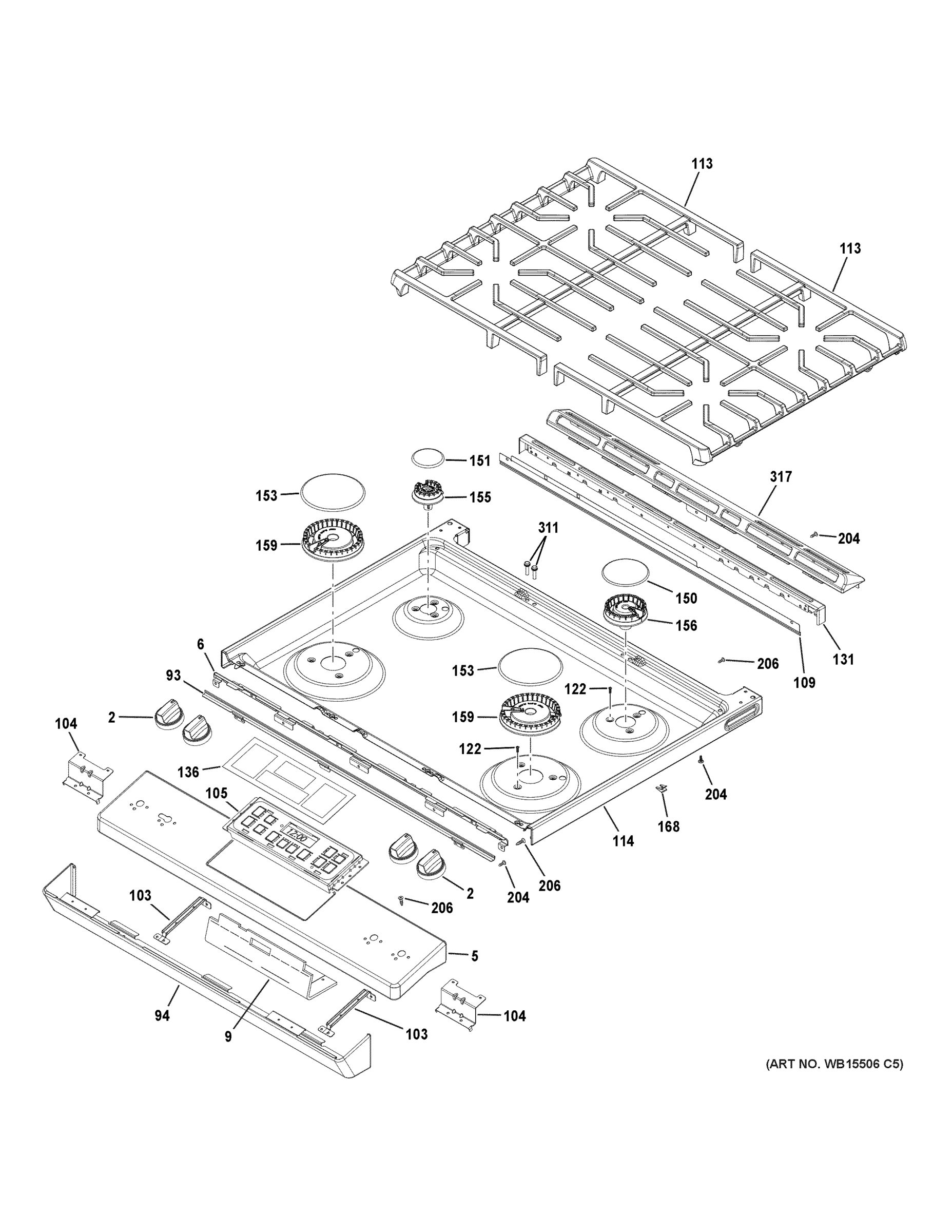 CONTROL PANEL & COOKTOP