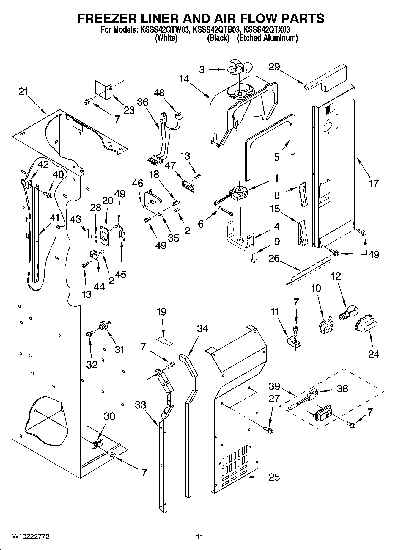 08 - FREEZER LINER AND AIR FLOW PARTS