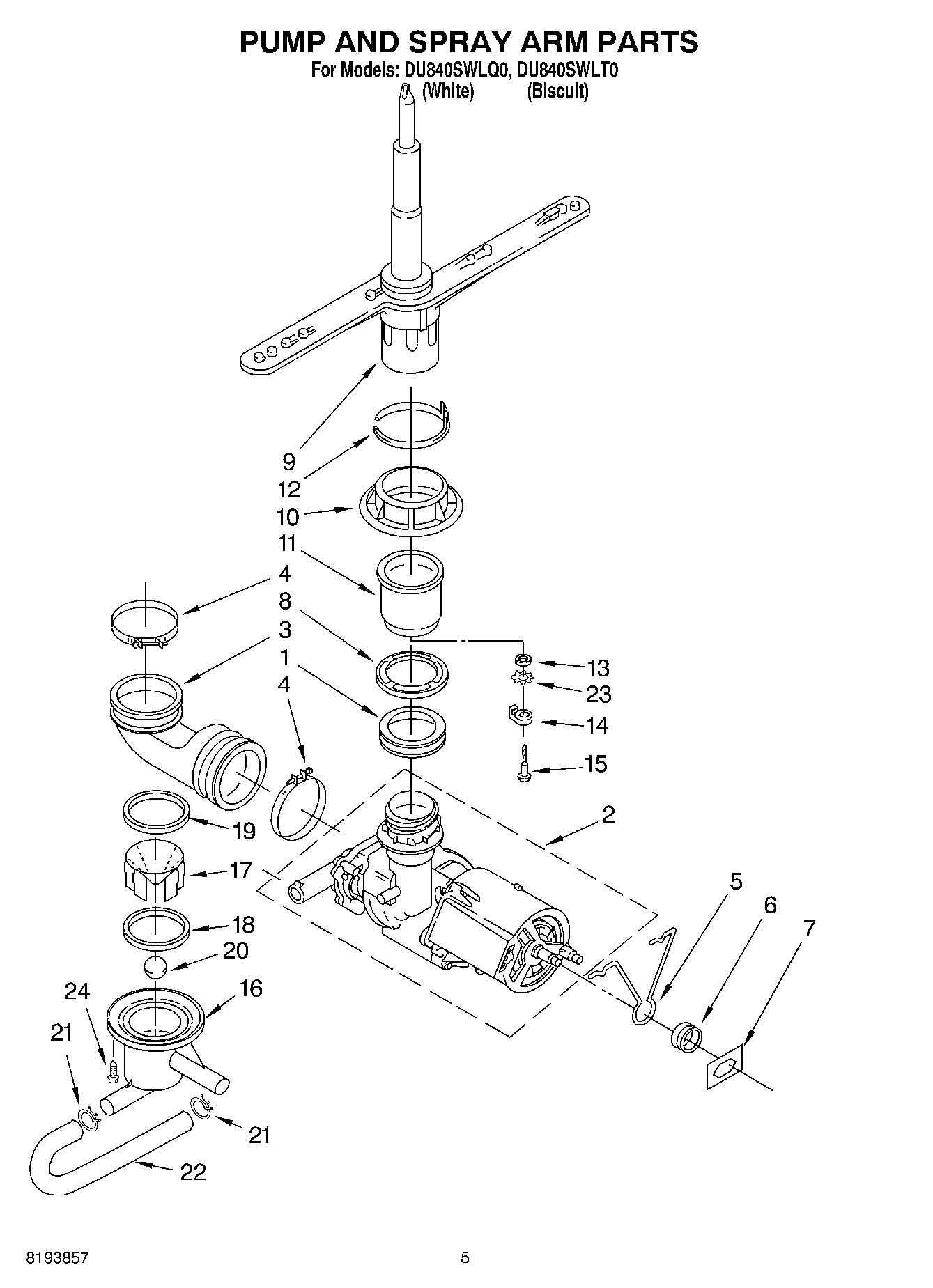 04 - PUMP AND SPRAY ARM PARTS