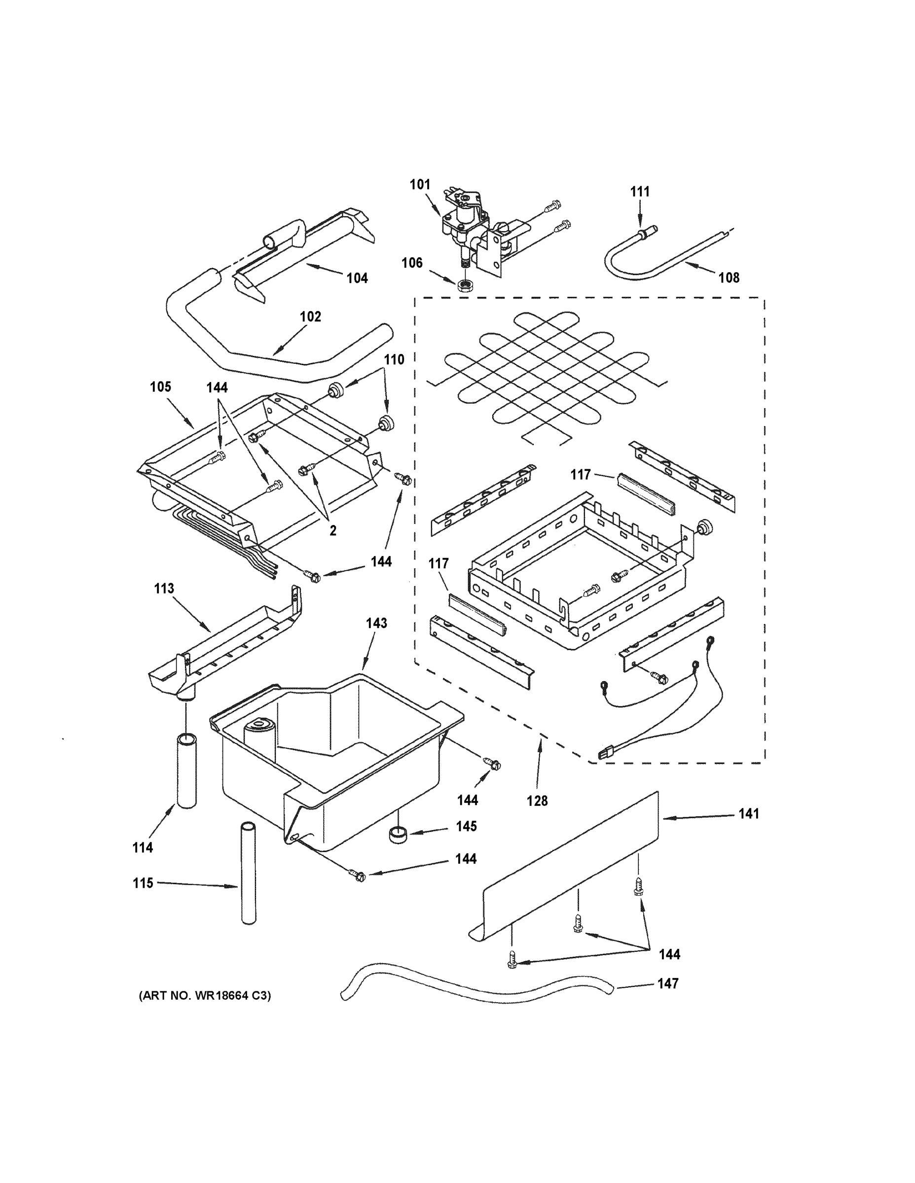EVAPORATOR, ICE CUTTER GRID & WATER PARTS