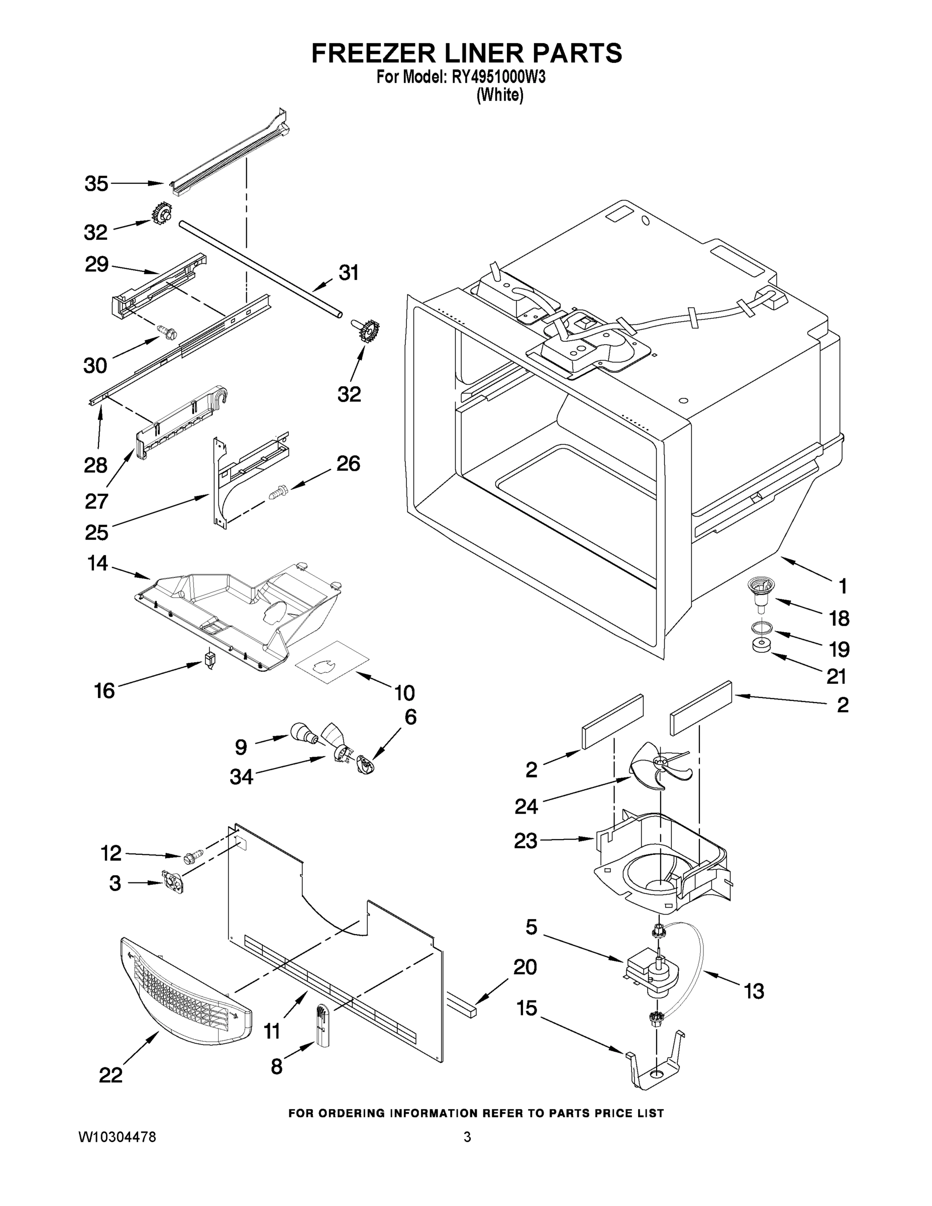 02 - FREEZER LINER PARTS