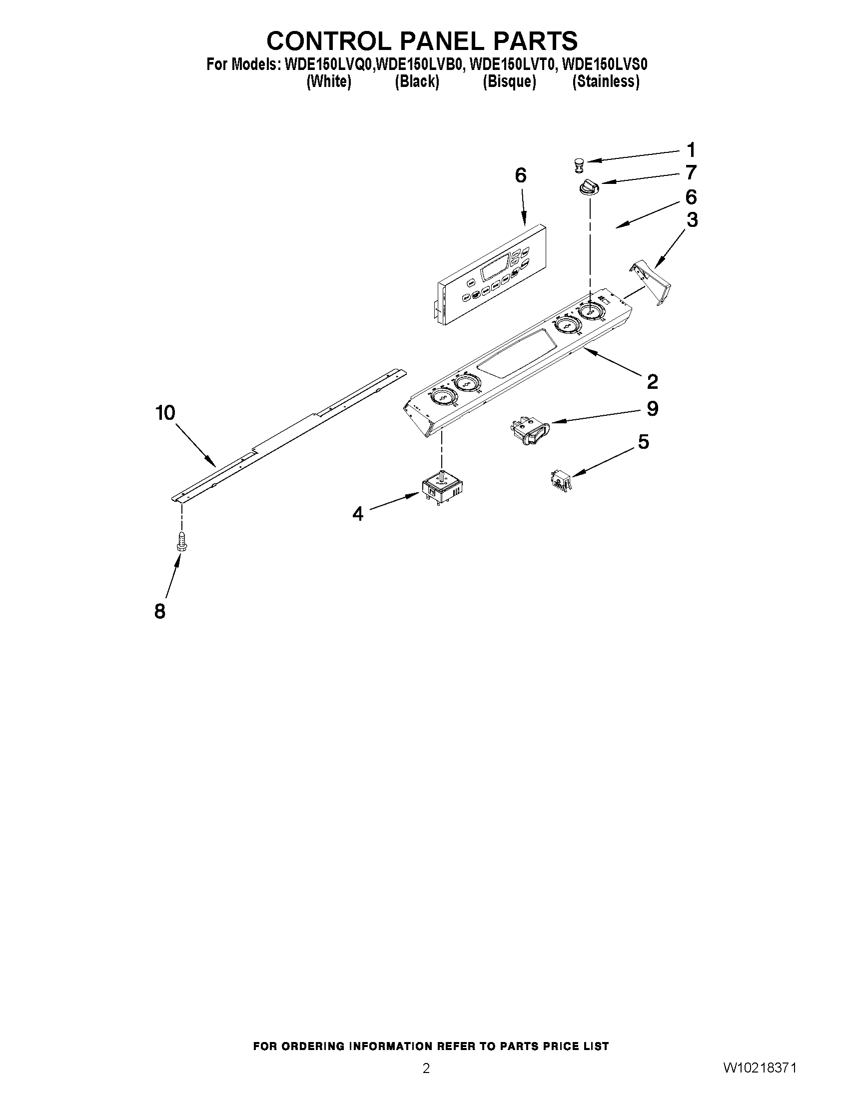 02 - CONTROL PANEL PARTS