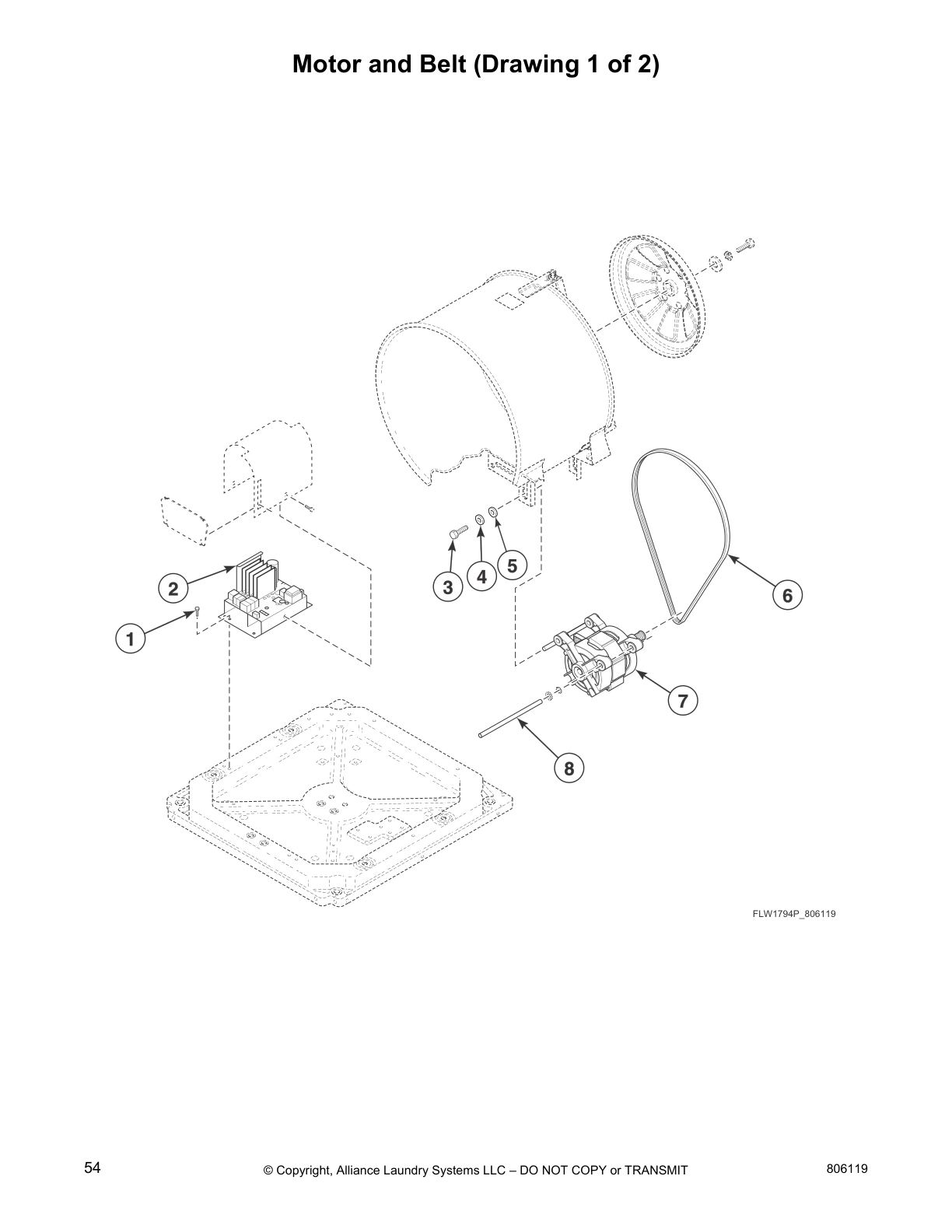 Motor and Belt (Drawing 1 of 2)