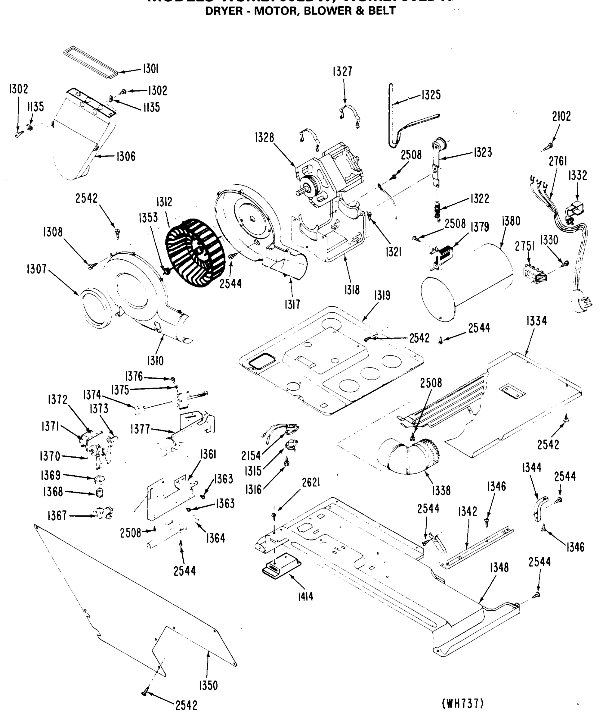 DRYER - MOTOR, BLOWER & BELT