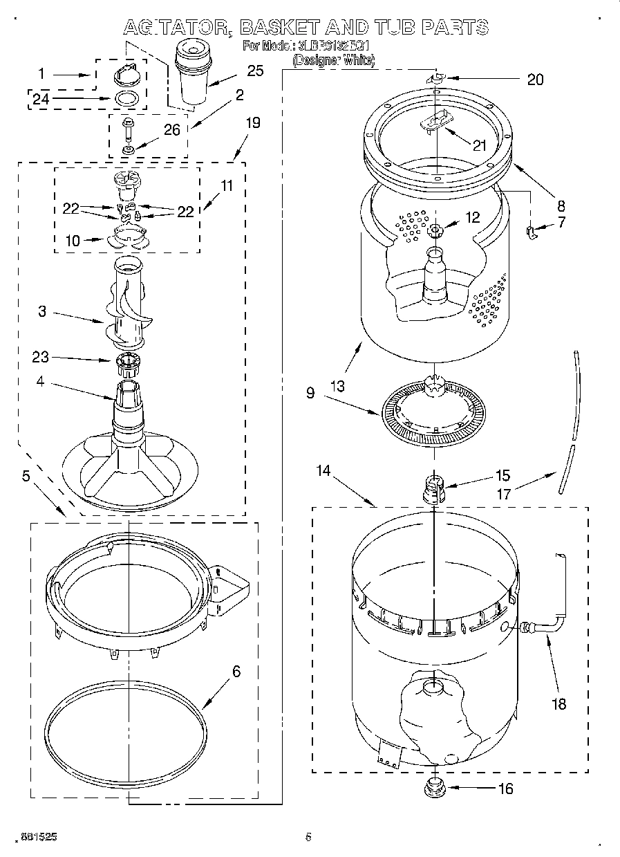 03 - AGITATOR, BASKET AND TUB