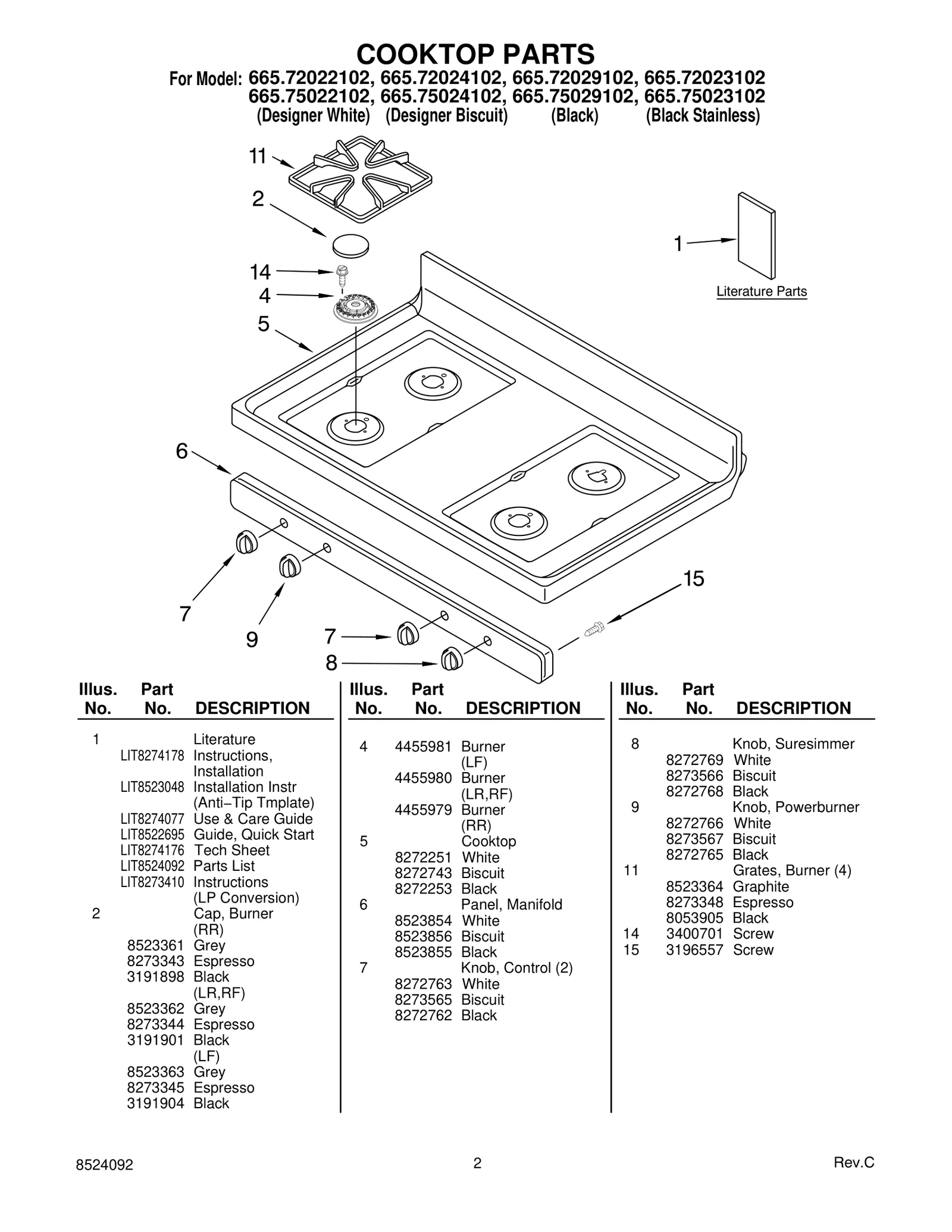 COOKTOP PARTS