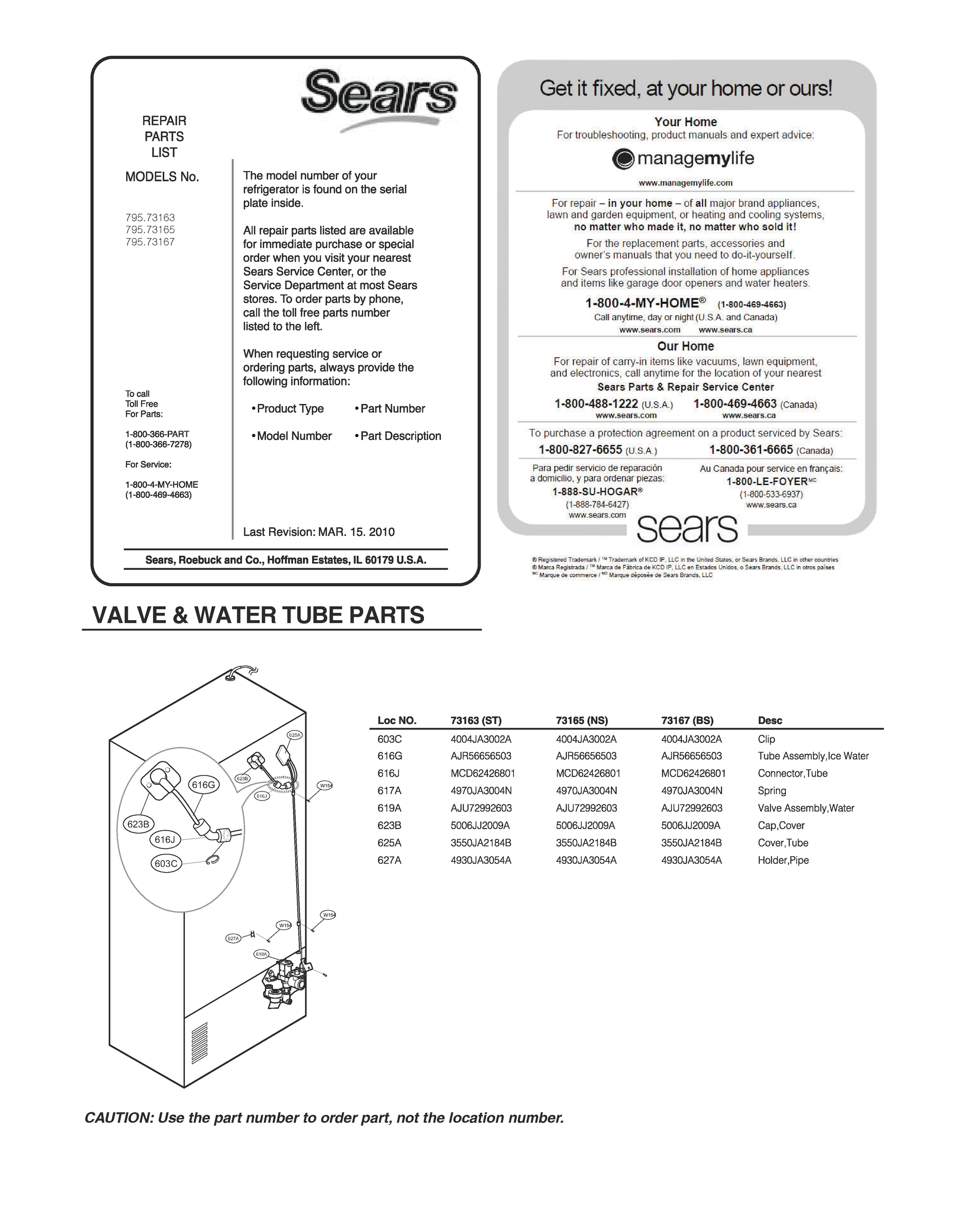 VALVE & WATER TUBE PARTS