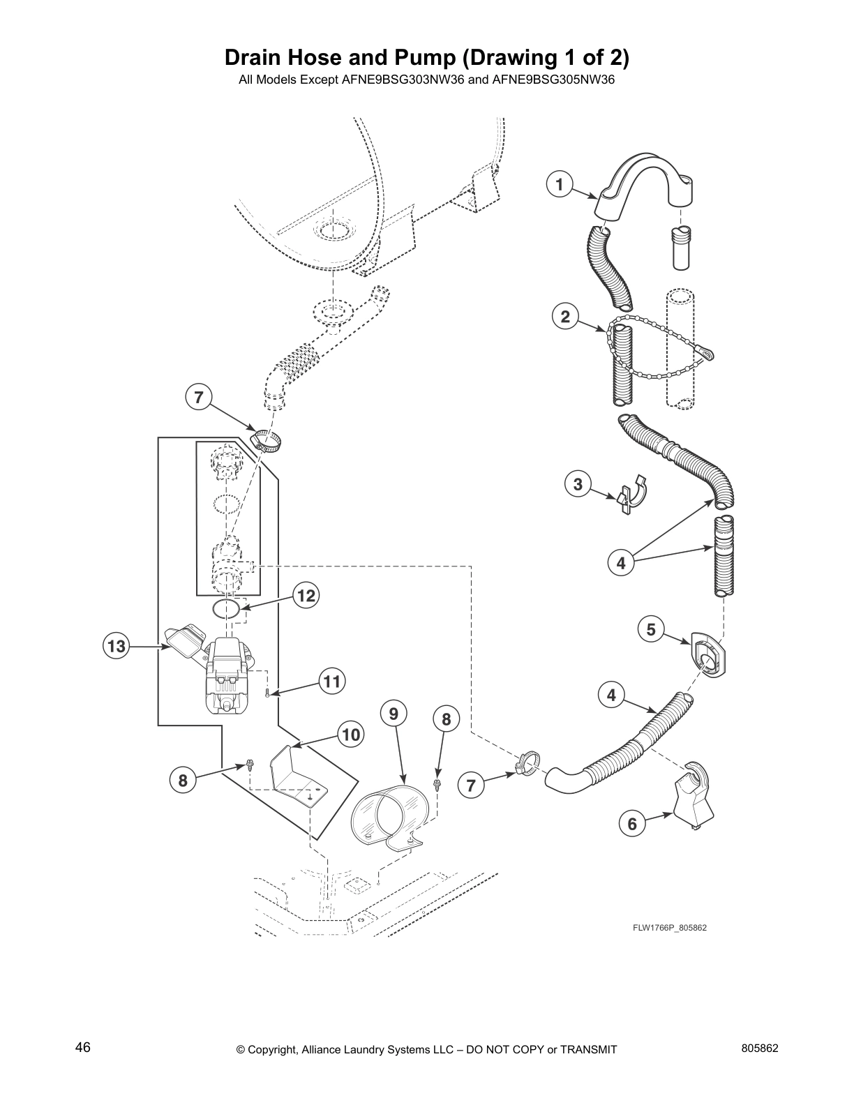 Drain Hose and Pump (Drawing 1 of 2)