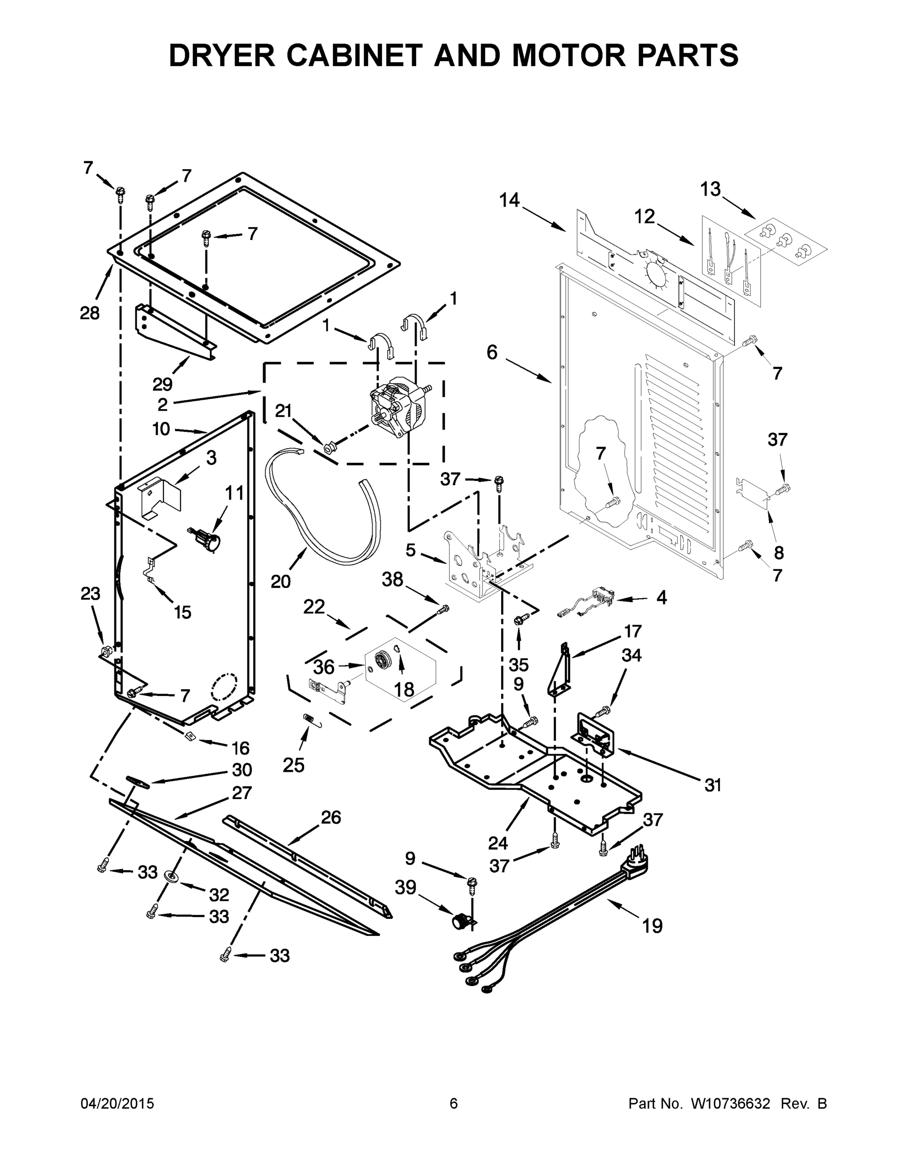 04 - DRYER CABINET AND MOTOR PARTS