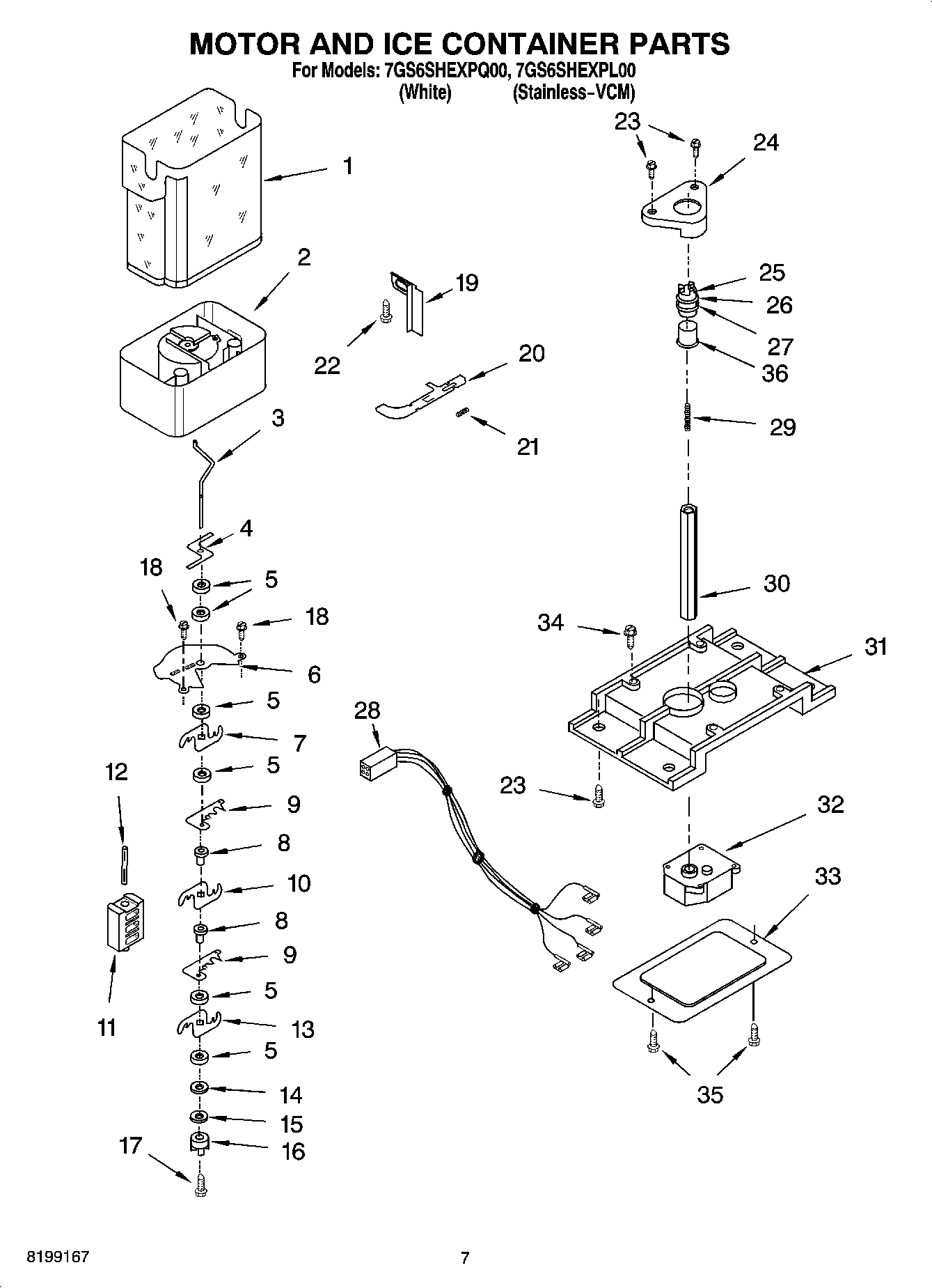 05 - MOTOR AND ICE CONTAINER PARTS
