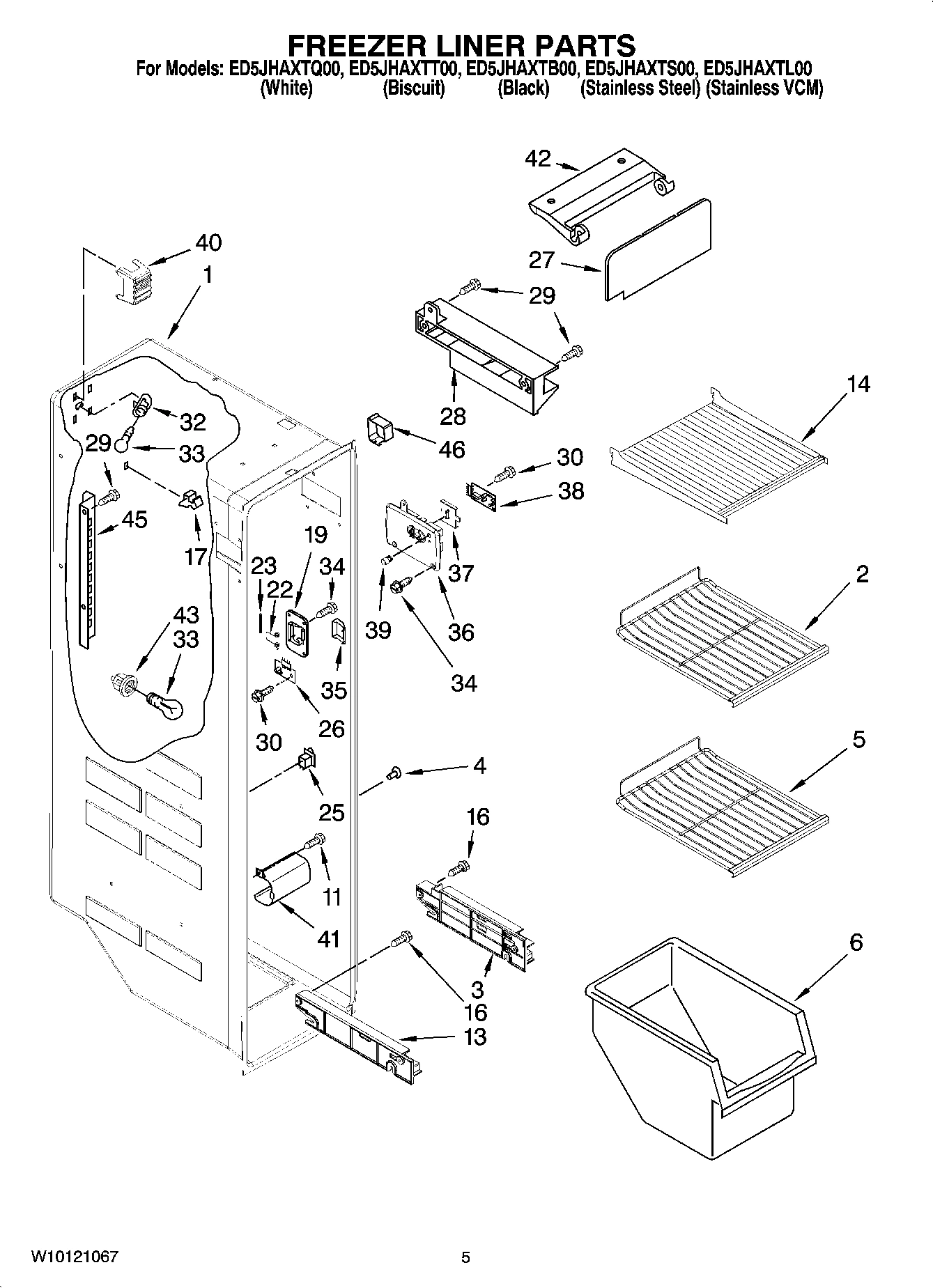 04 - FREEZER LINER PARTS