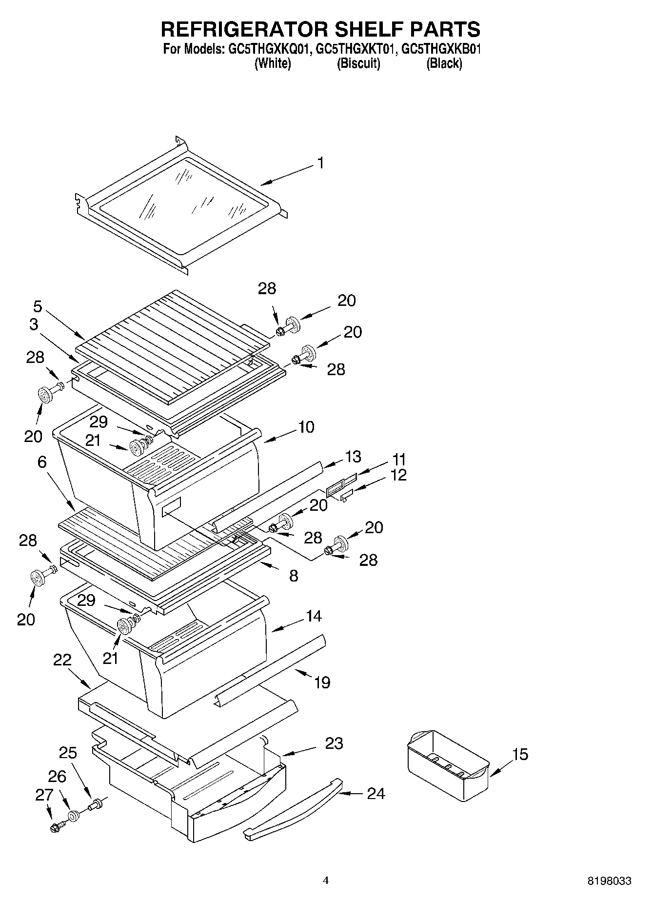 03 - REFRIGERATOR SHELF PARTS