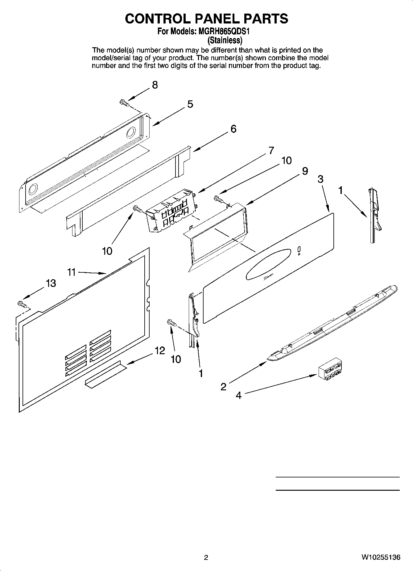 02 - CONTROL PANEL PARTS