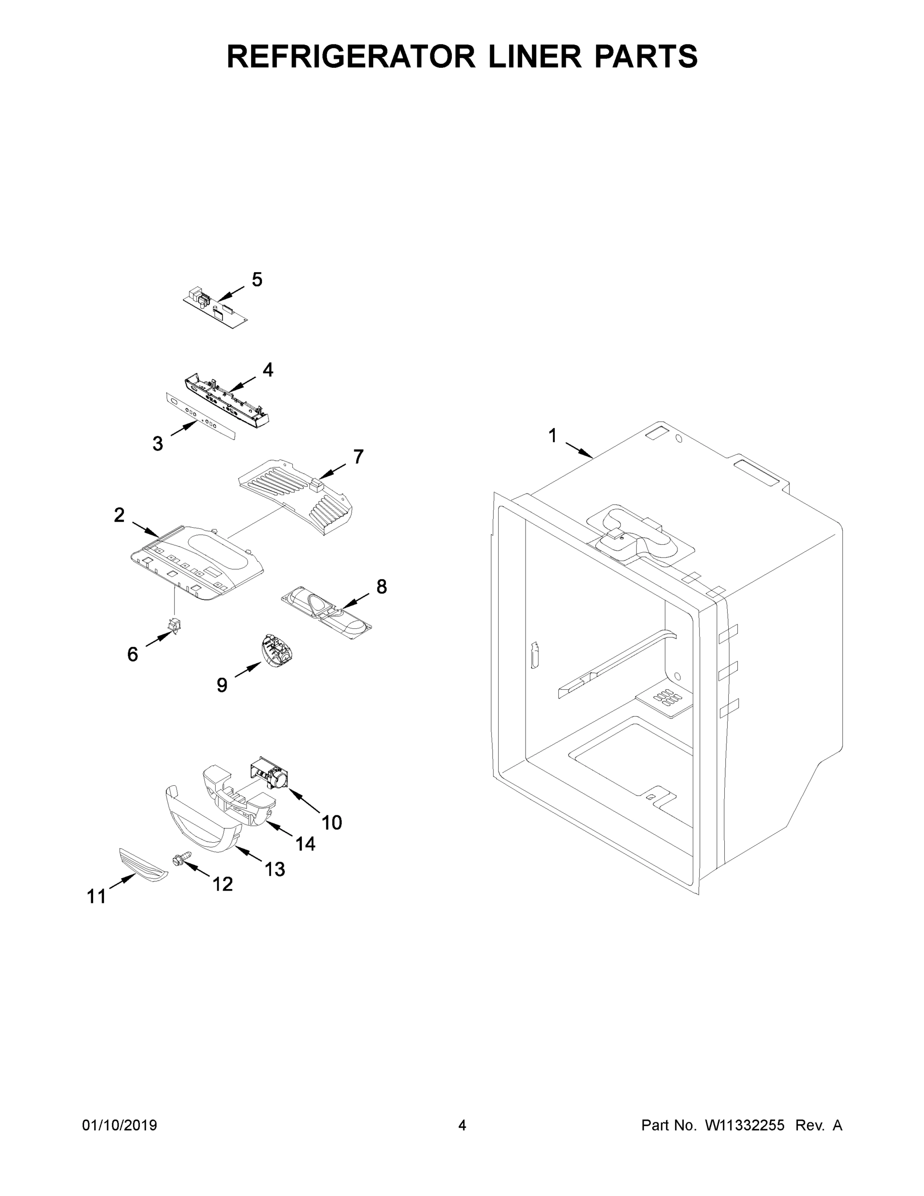 03 - REFRIGERATOR LINER PARTS