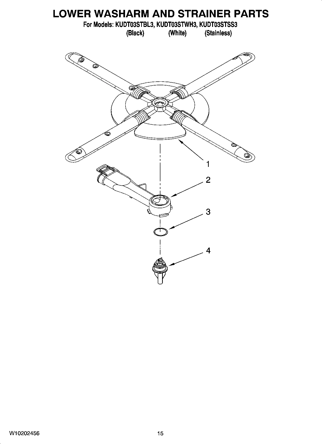12 - LOWER WASHARM AND STRAINER PARTS, OPTIONAL PARTS (NOT INCLUDED)