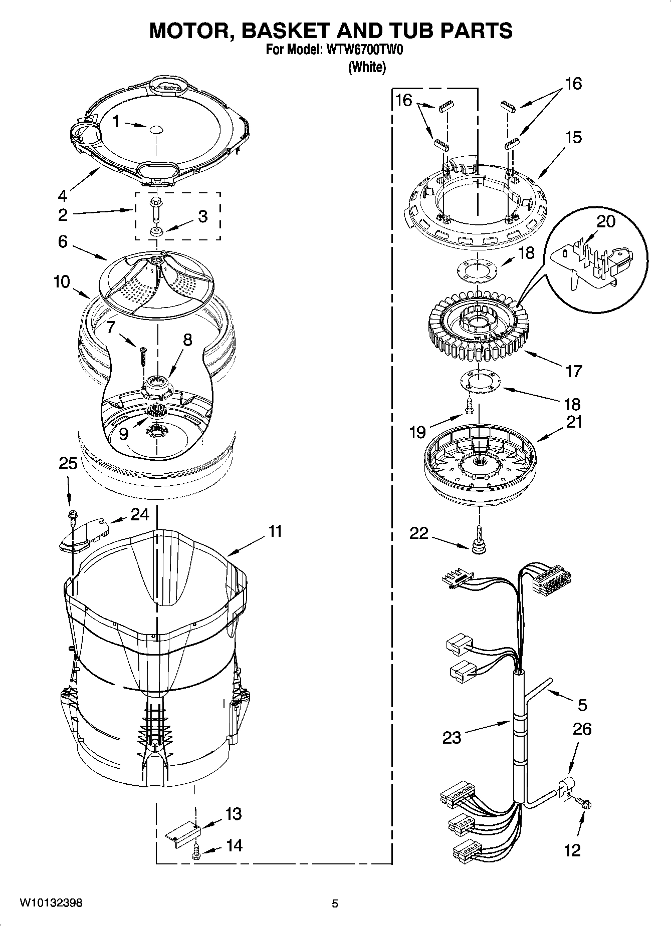 03 - MOTOR, BASKET AND TUB PARTS