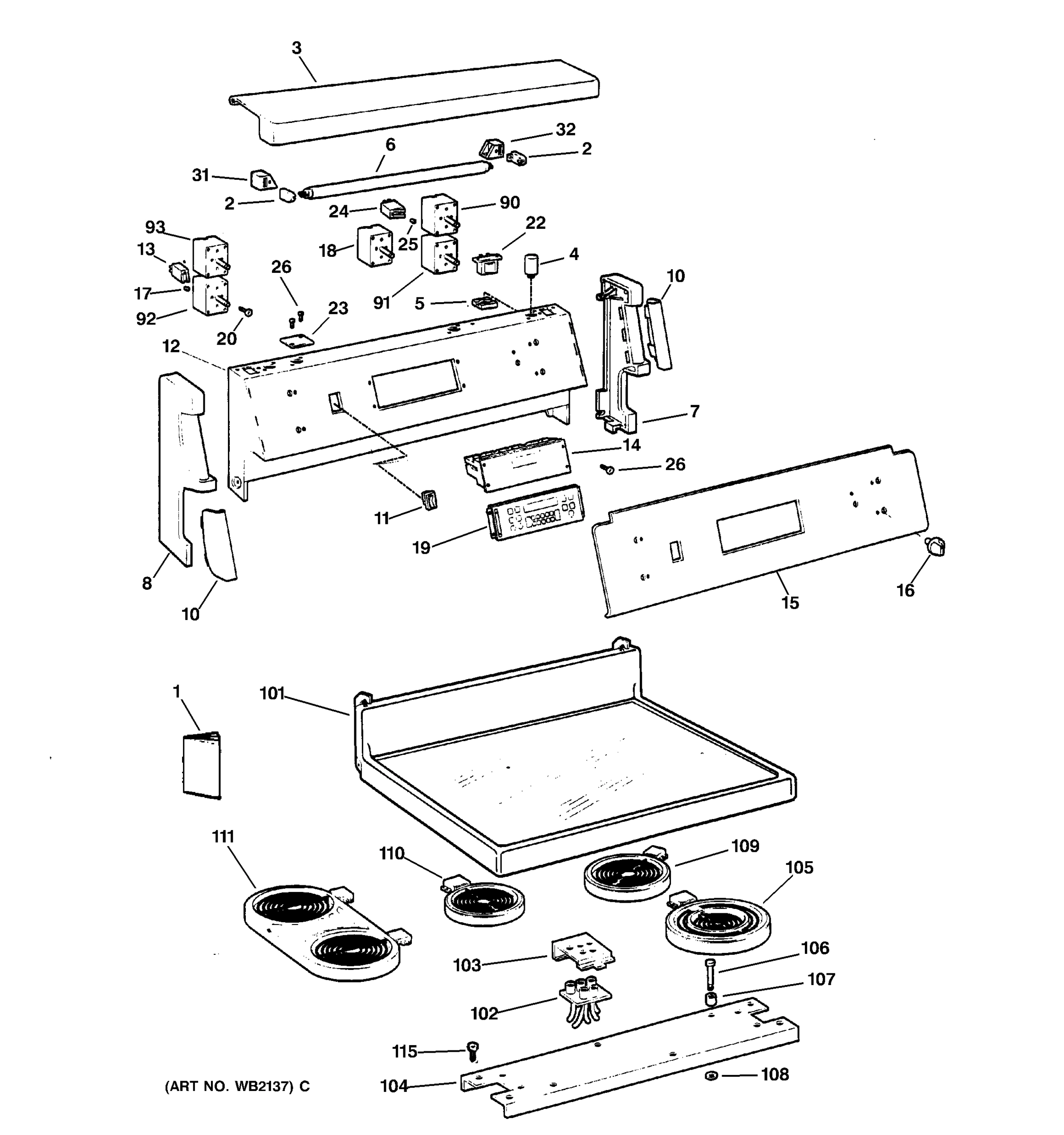 CONTROL PANEL & COOKTOP