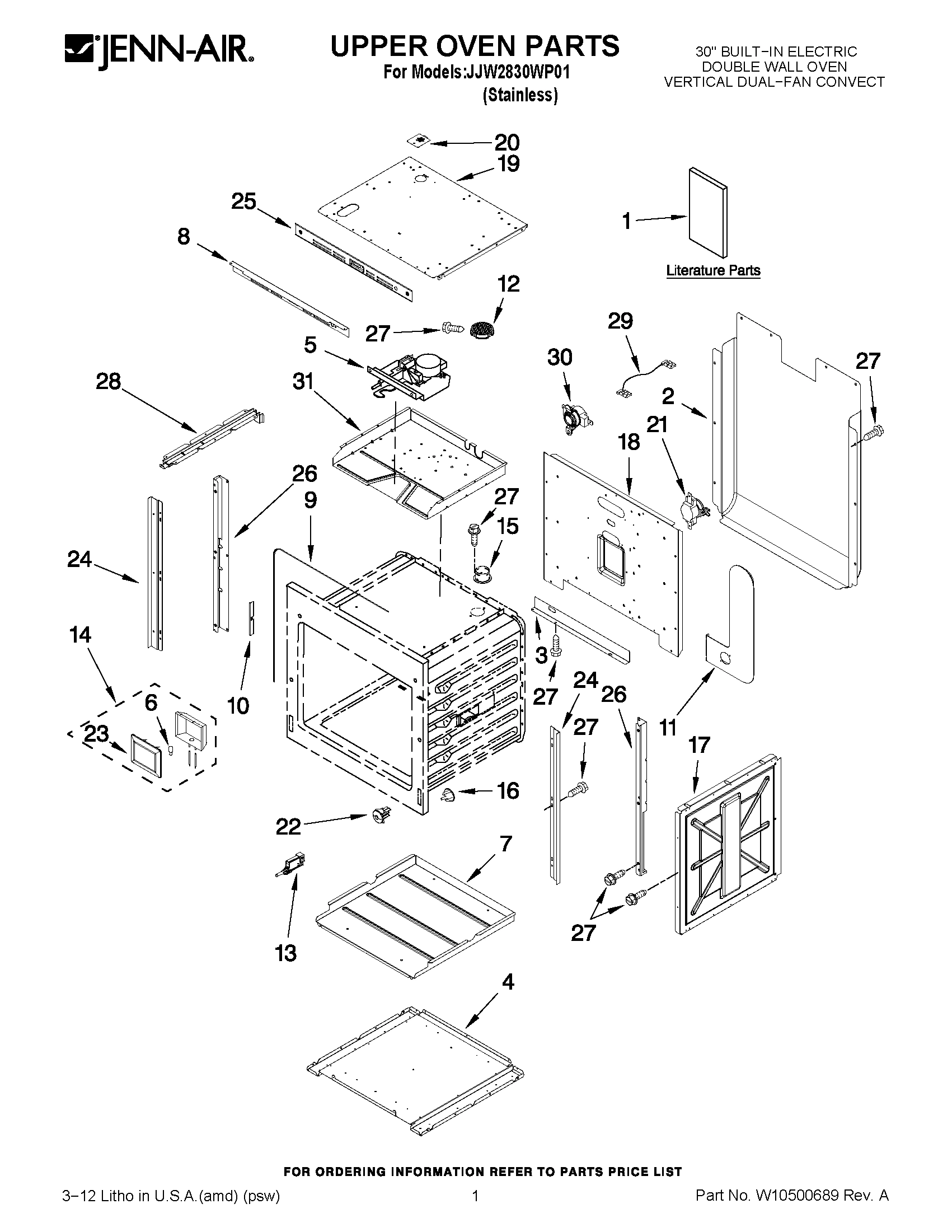 01 - UPPER OVEN PARTS
