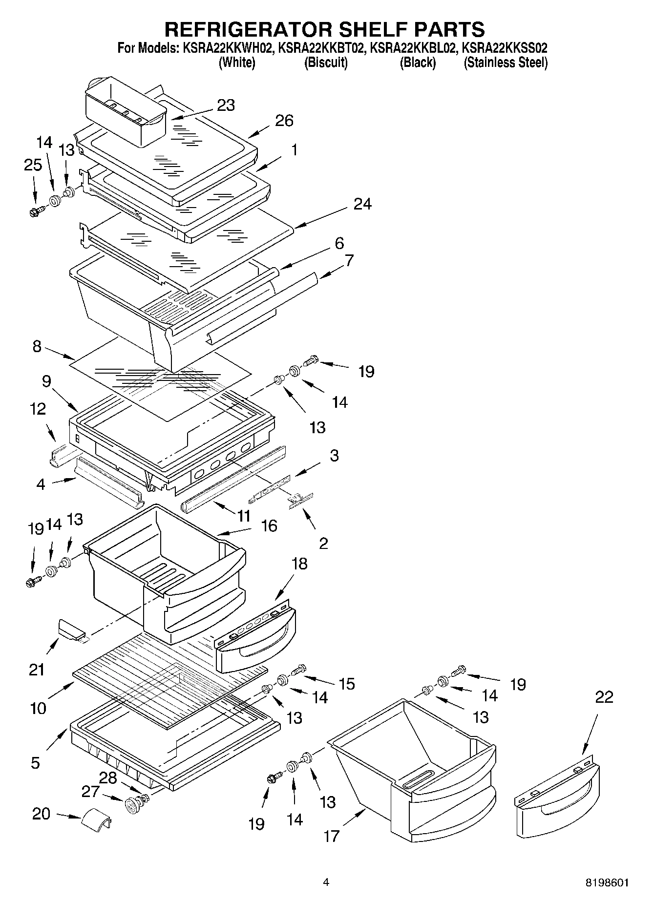 03 - REFRIGERATOR SHELF PARTS