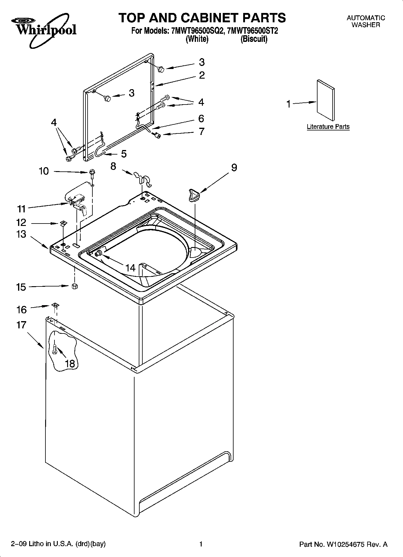 01 - TOP AND CABINET PARTS