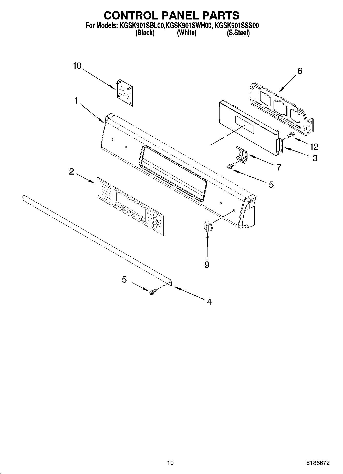 07 - CONTROL PANEL PARTS, OPTIONAL PARTS (NOT INCLUDED)