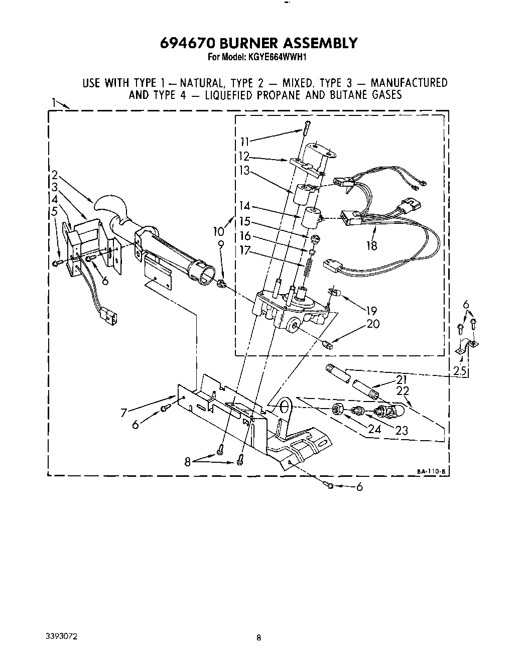 05 - 694670 BURNER ASSEMBLY