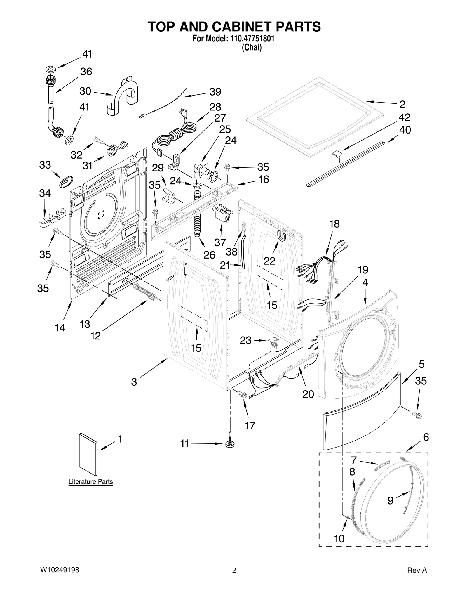 TOP AND CABINET PARTS