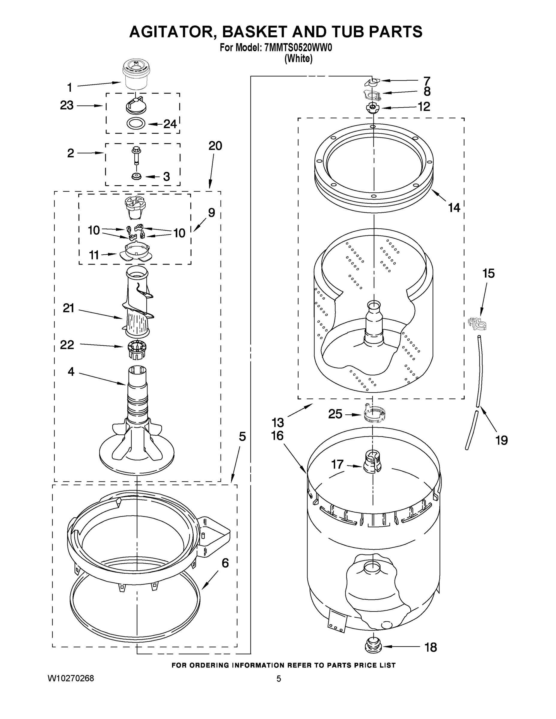 03 - AGITATOR, BASKET AND TUB PARTS