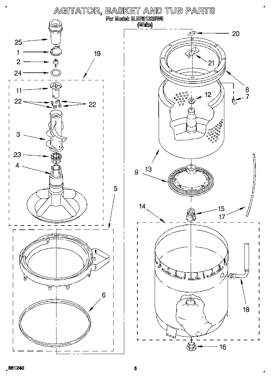 04 - AGITATOR, BASKET AND TUB