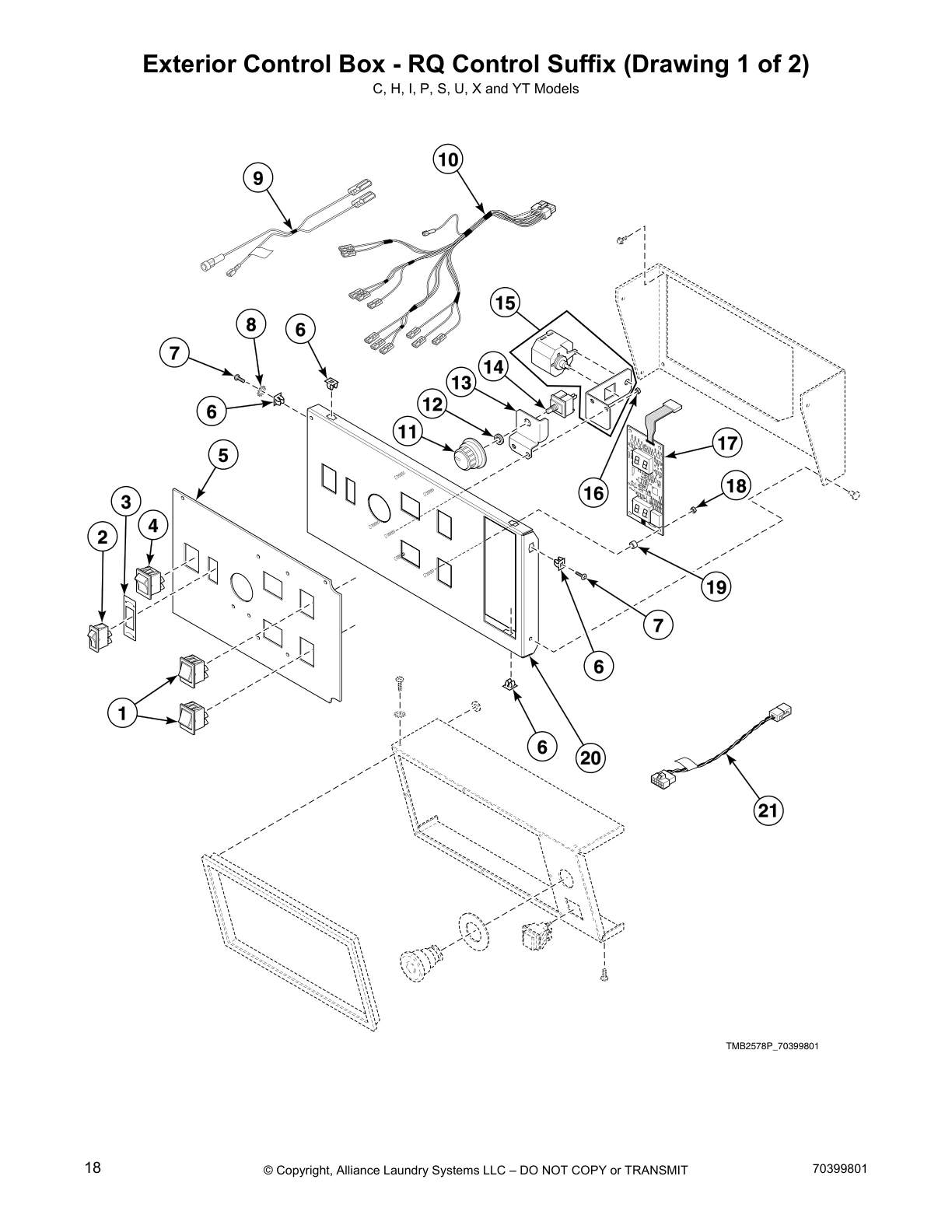Exterior Control Box - RQ Control Suffix (Drawing 1 of 2)