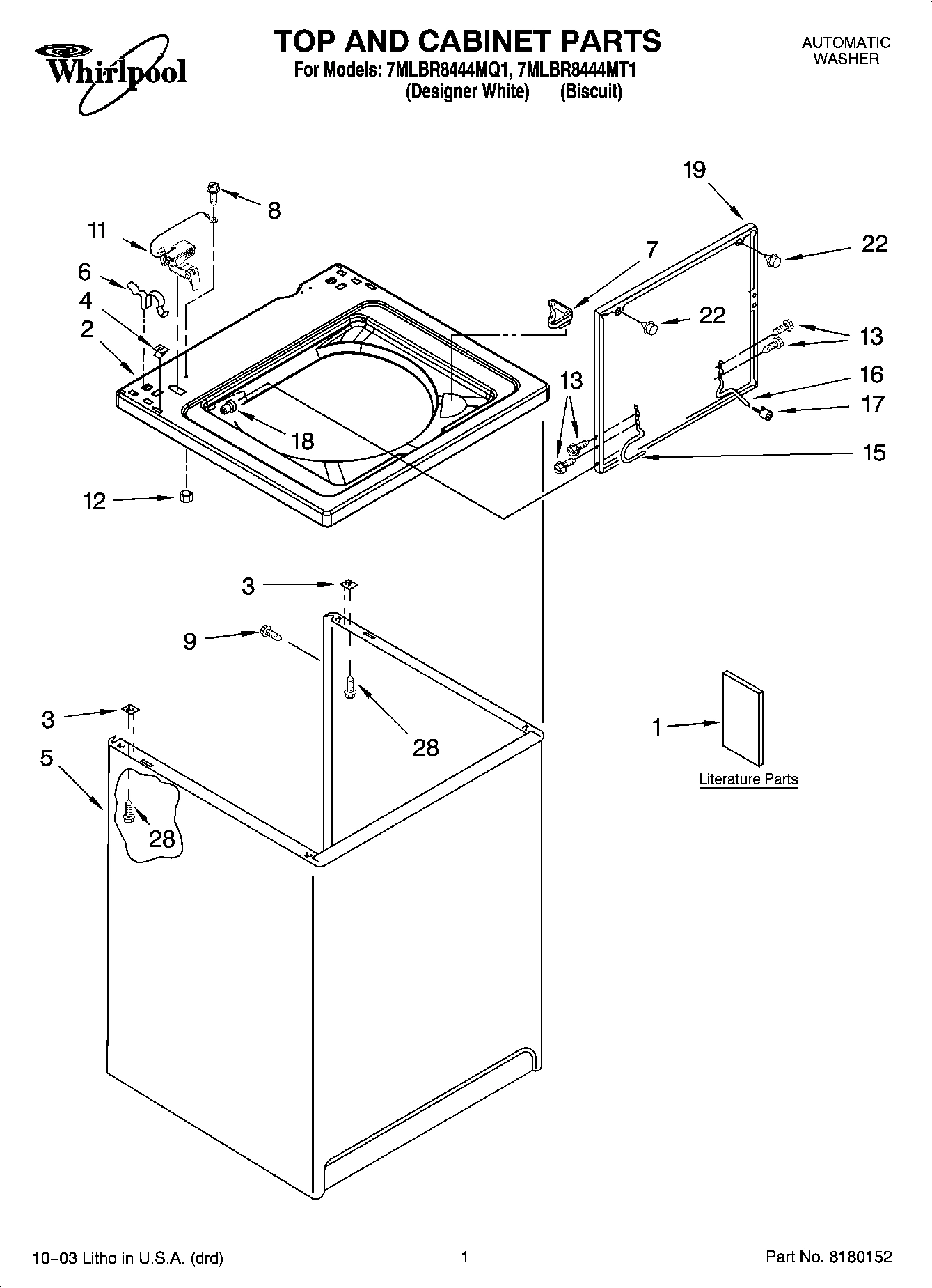 01 - TOP AND CABINET PARTS