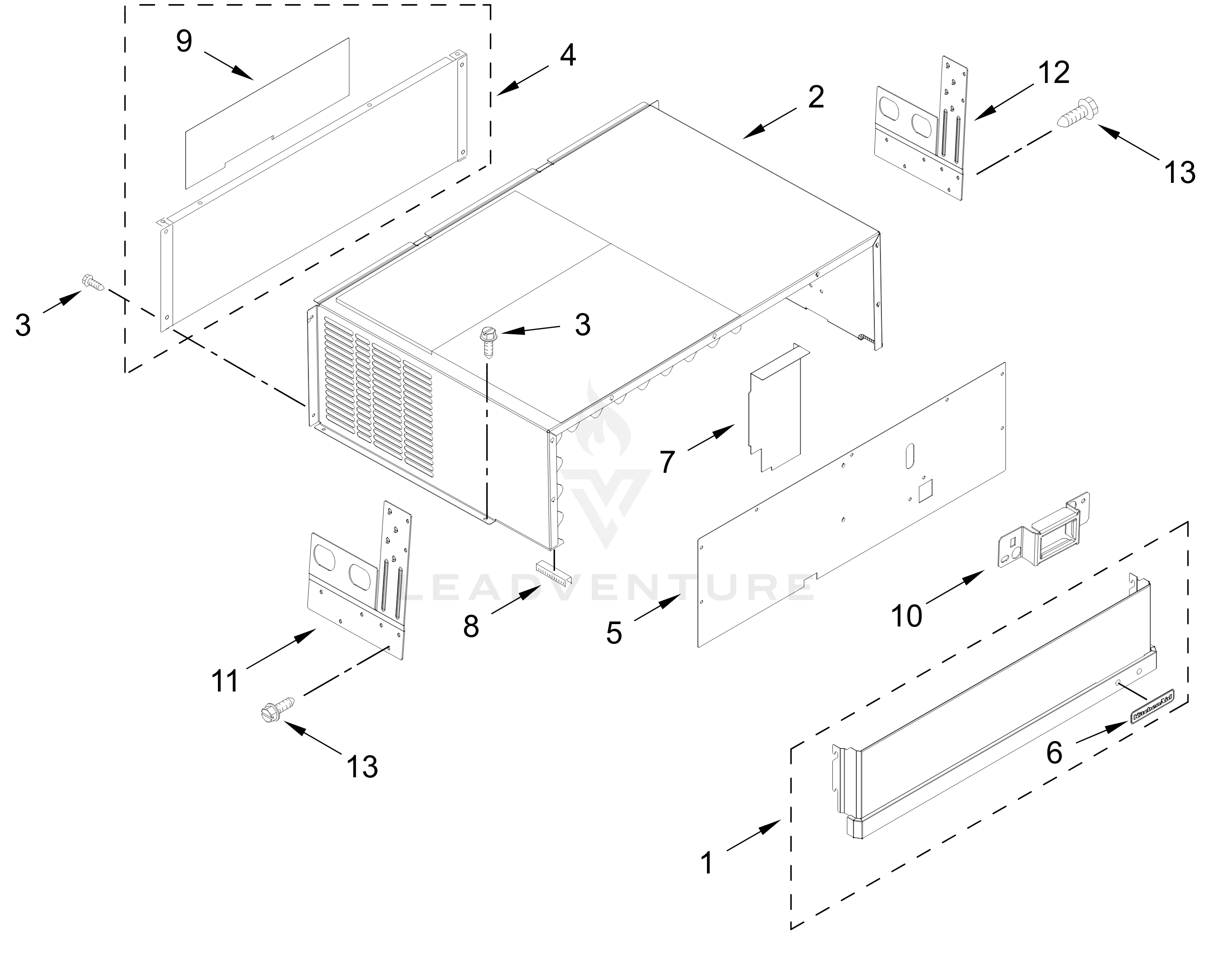 TOP GRILLE AND UNIT COVER PARTS