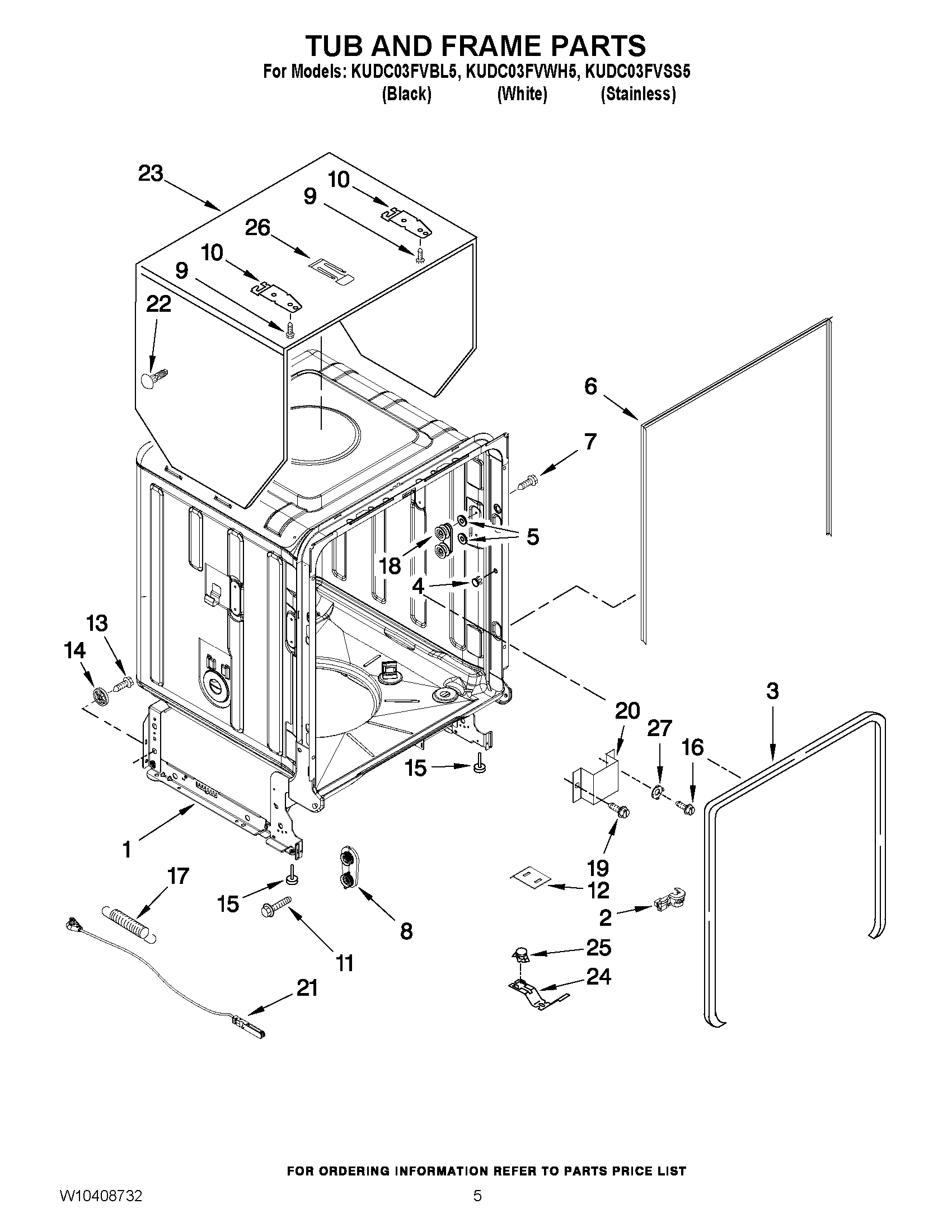 05 - TUB AND FRAME PARTS