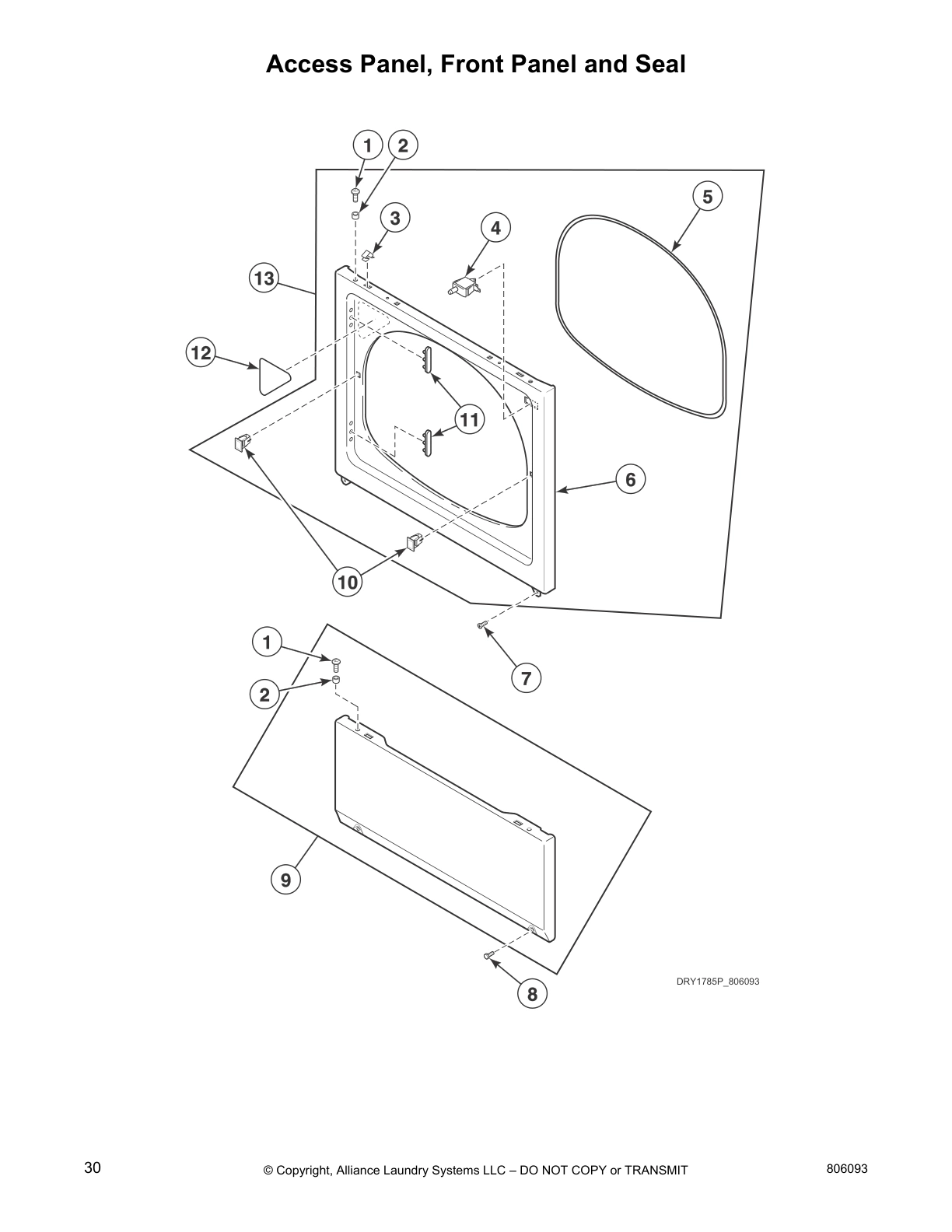 Access Panel, Front Panel and Seal