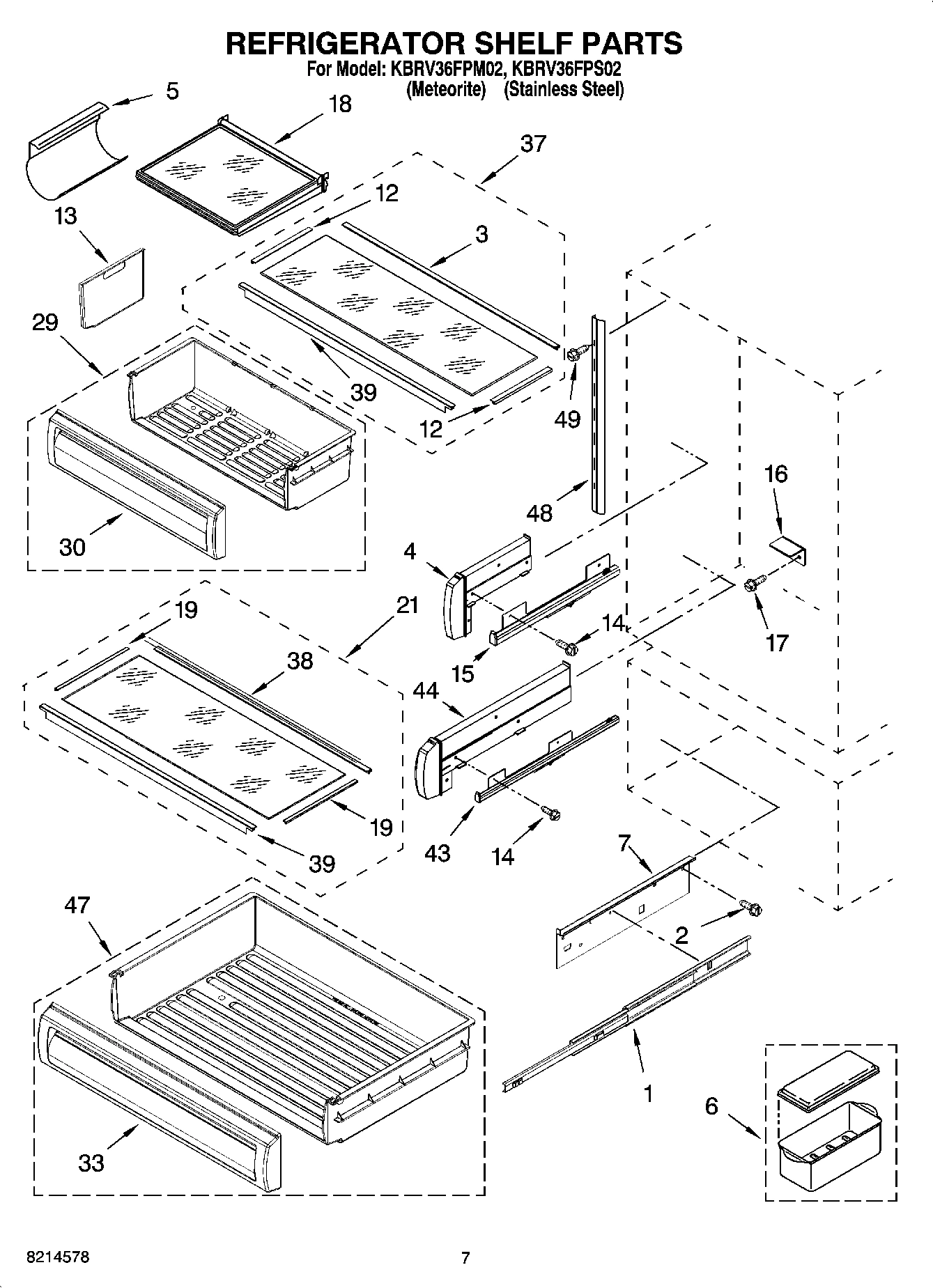 05 - REFRIGERATOR SHELF PARTS