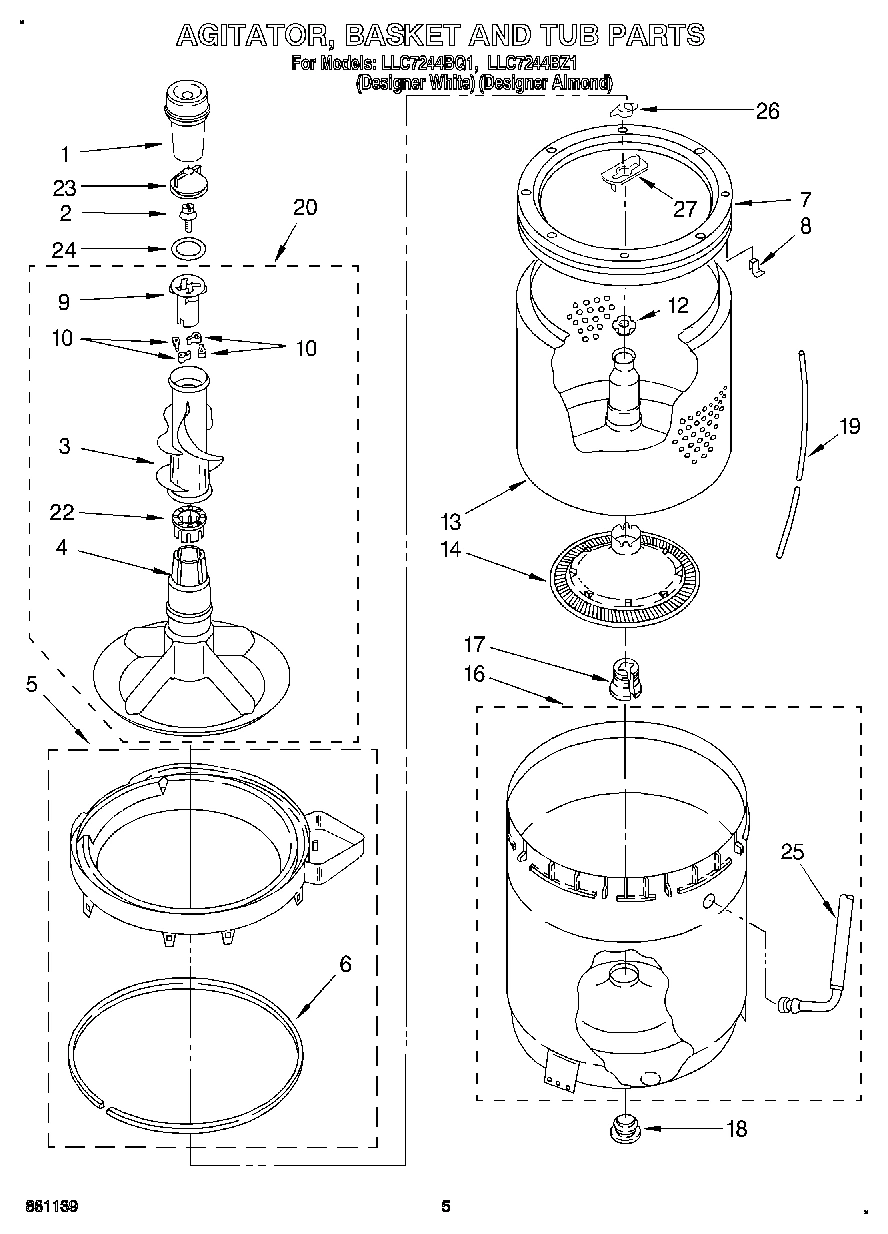 03 - AGITATOR, BASKET AND TUB