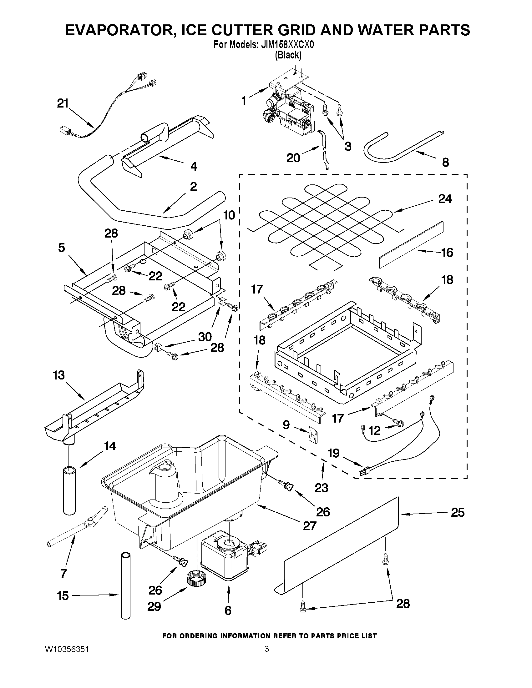 02 - EVAPORATOR, ICE CUTTER GRID AND WATER PARTS