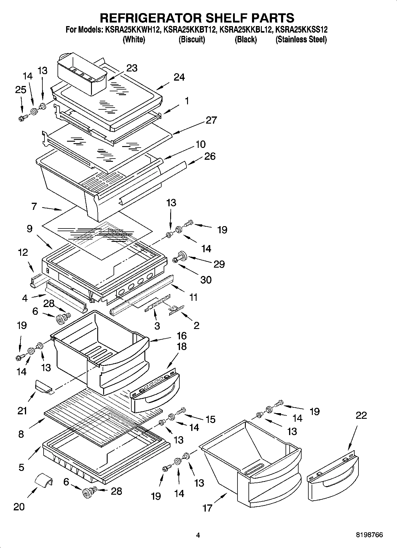 03 - REFRIGERATOR SHELF PARTS