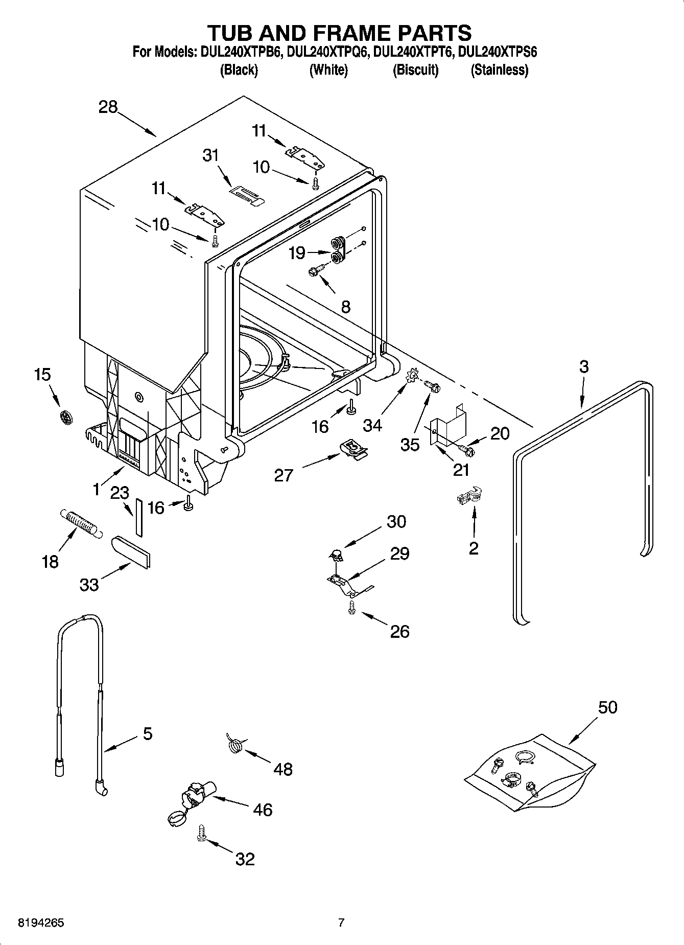 07 - TUB AND FRAME PARTS