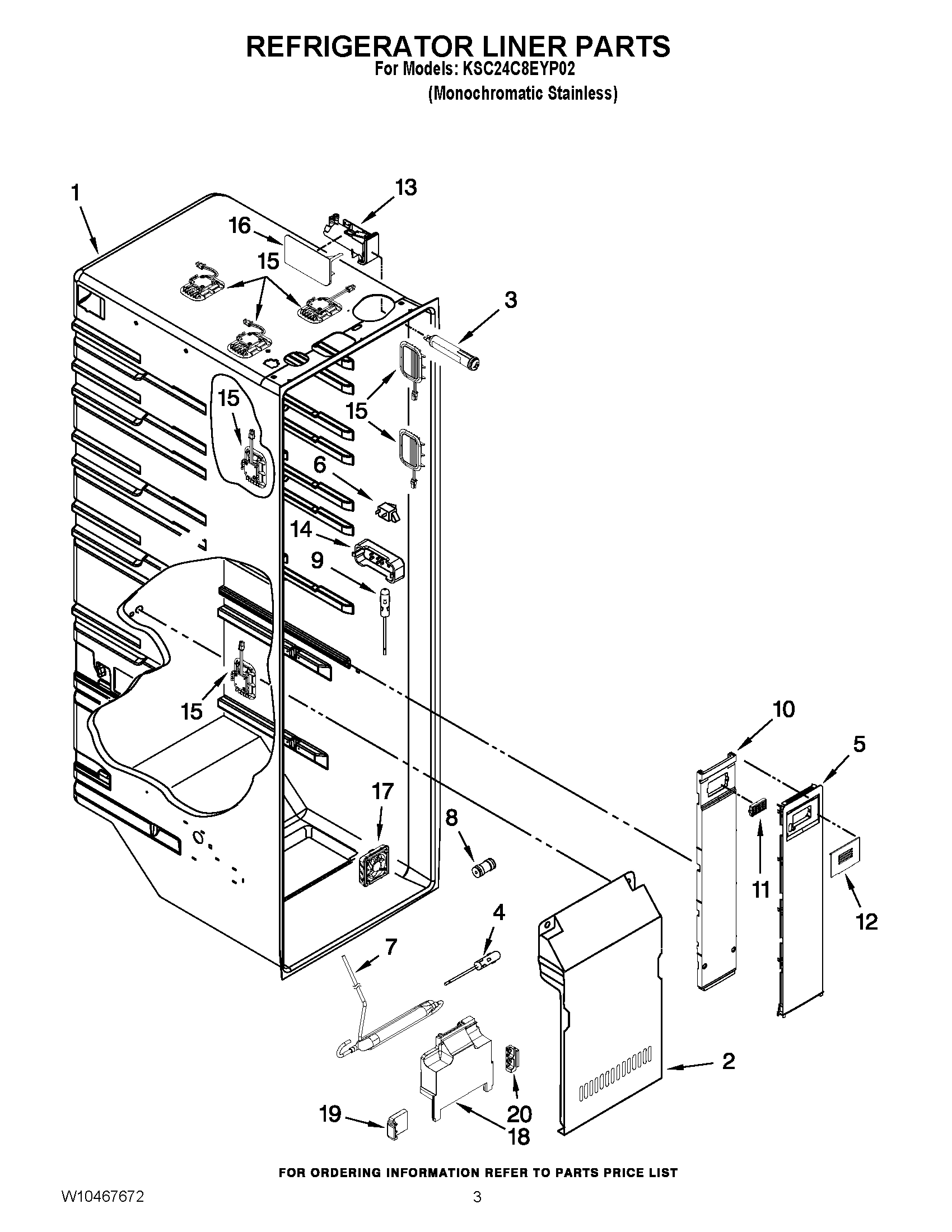 02 - REFRIGERATOR LINER PARTS