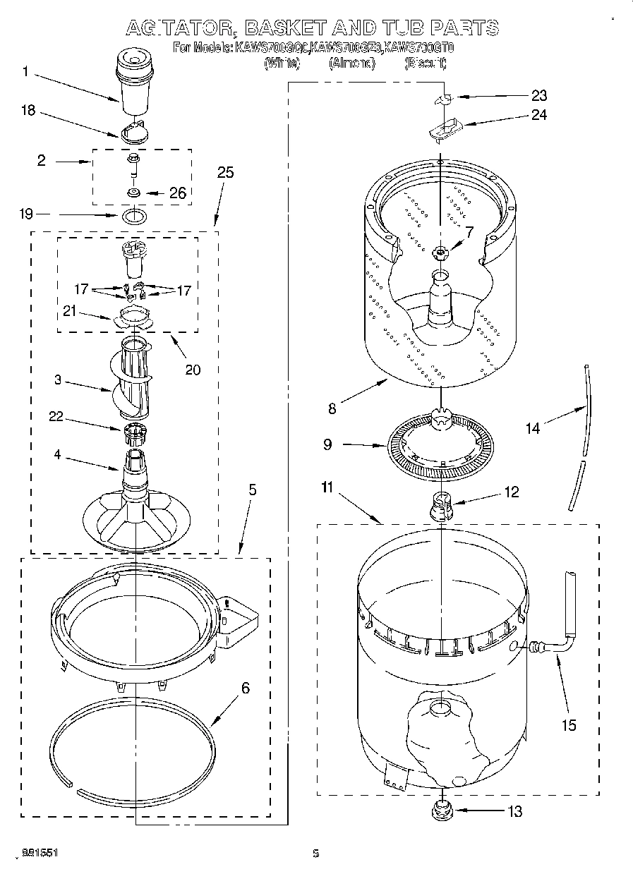 03 - AGITATOR, BASKET AND TUB