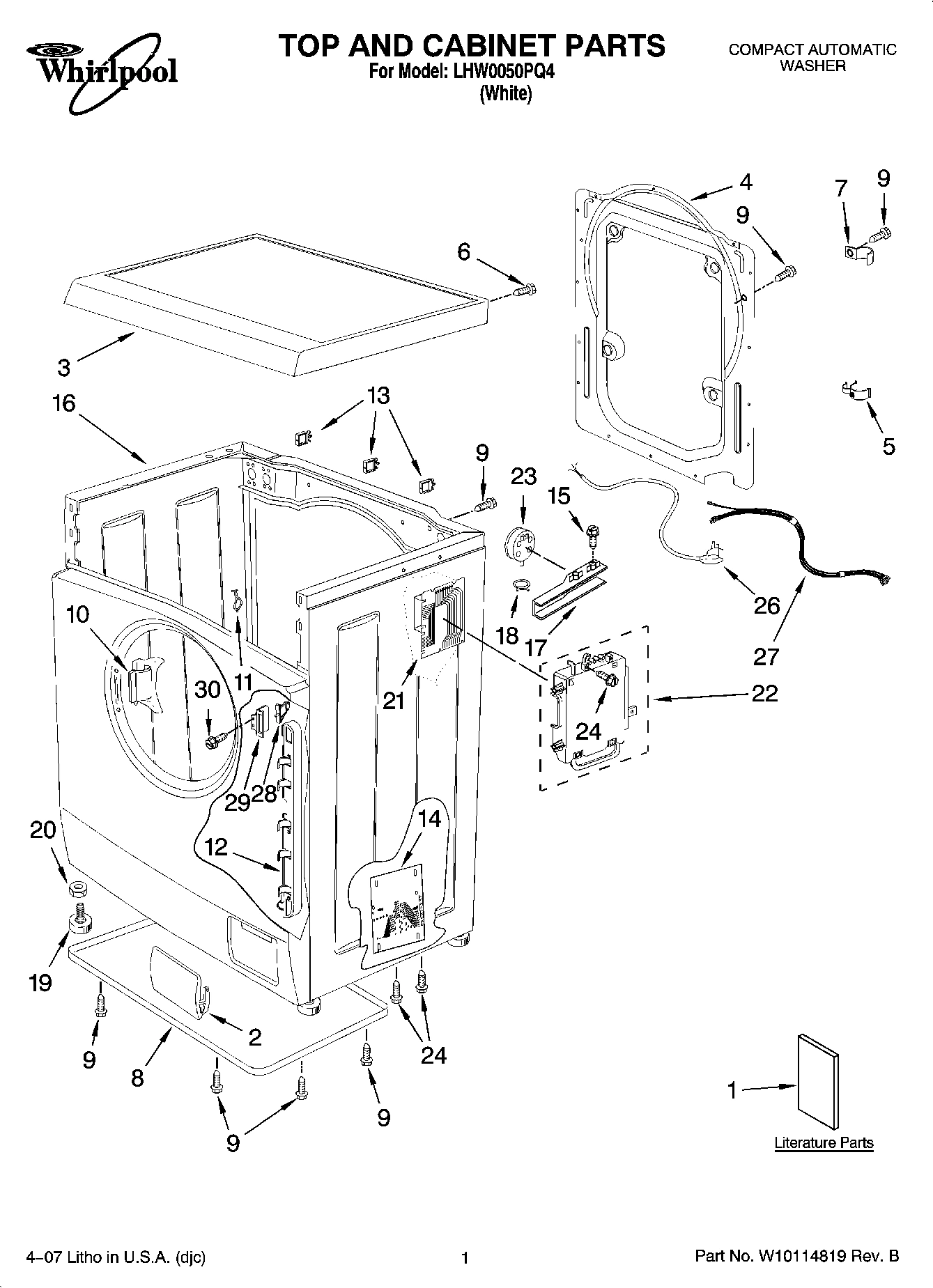 01 - TOP AND CABINET PARTS