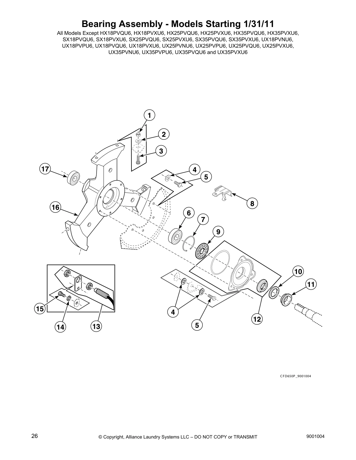 Bearing Assembly - Models Starting 1/31/11